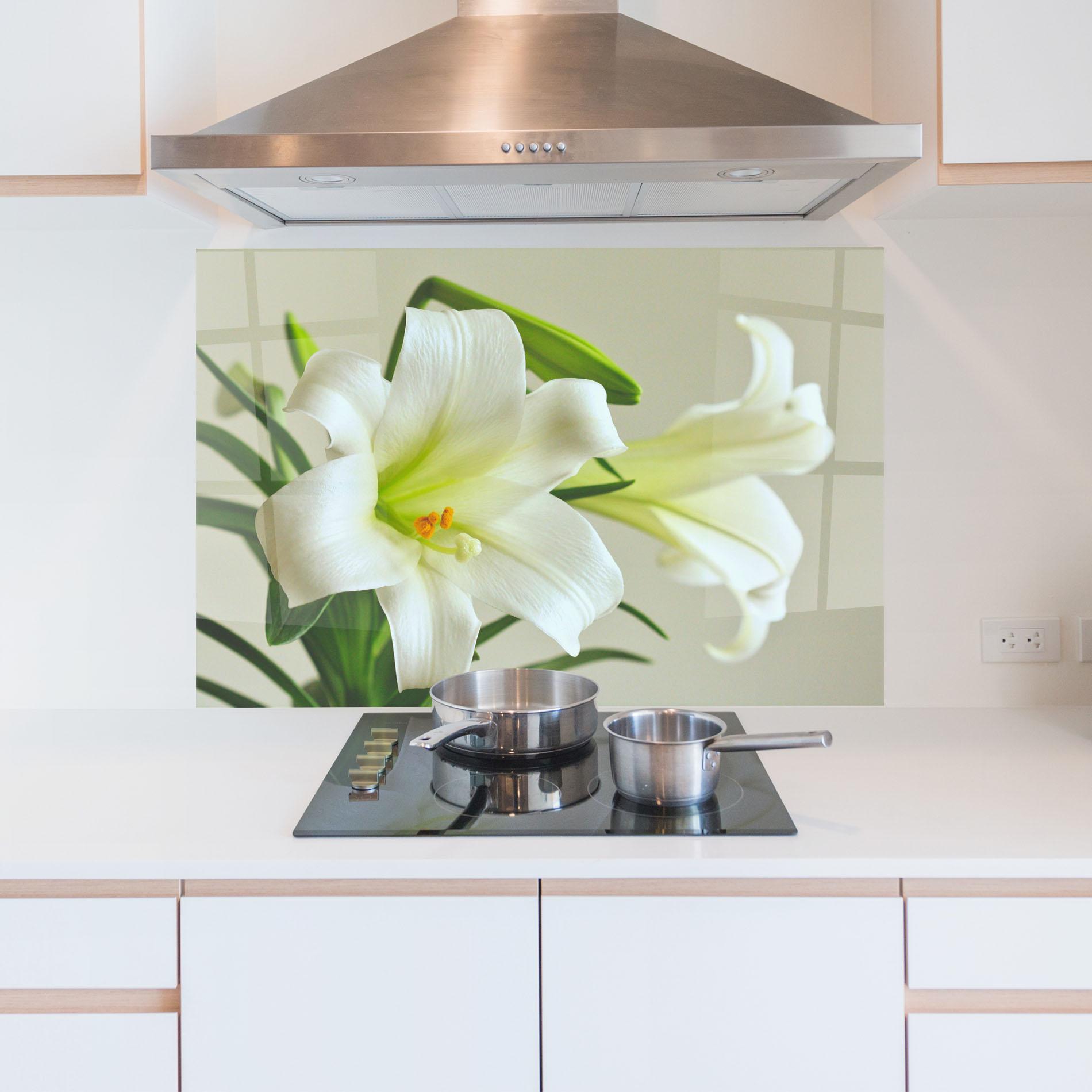 Panou Sticla Bucatarie Green Lily mockup 5