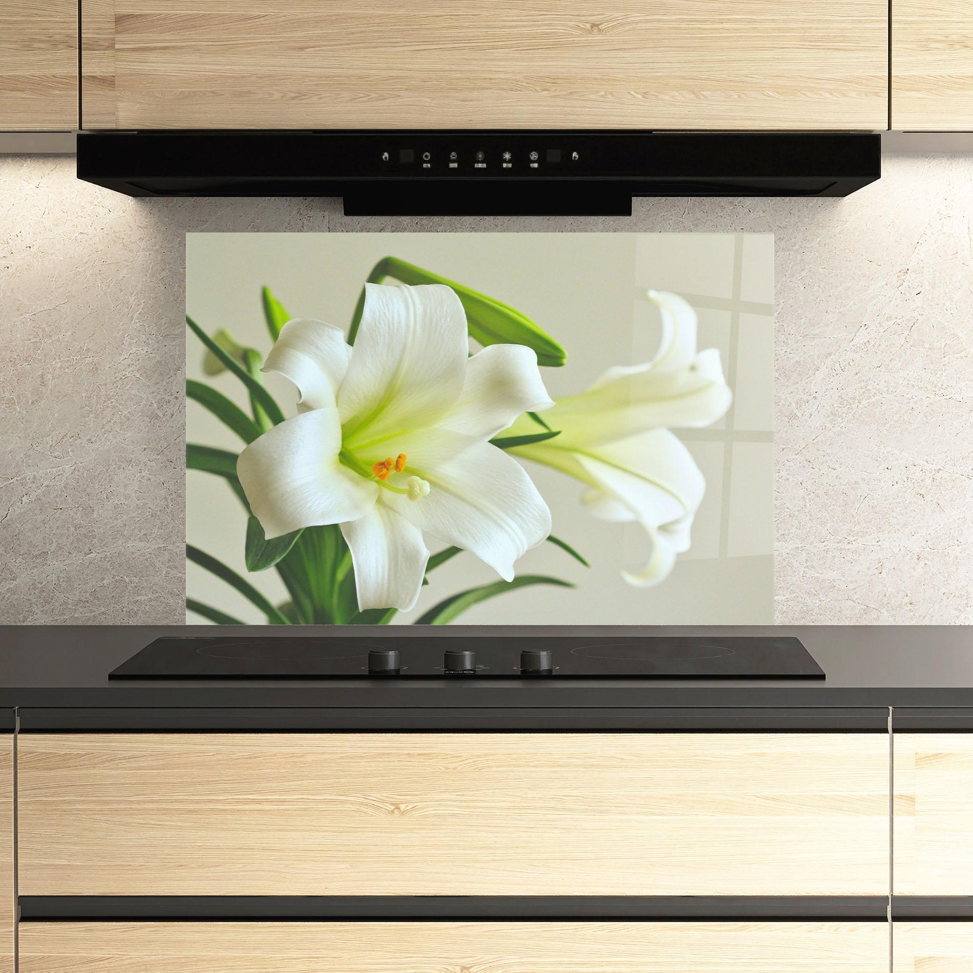 Panou Sticla Bucatarie Green Lily mockup 3