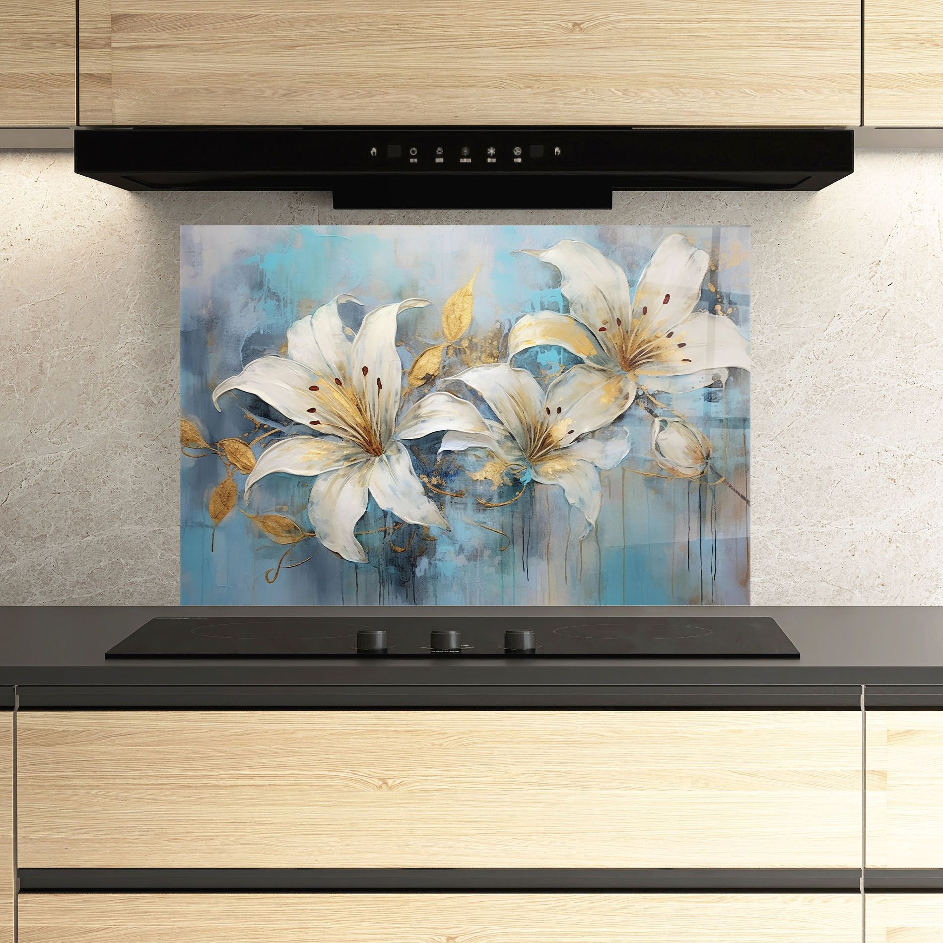 Lily With Gold Painting mockup 3