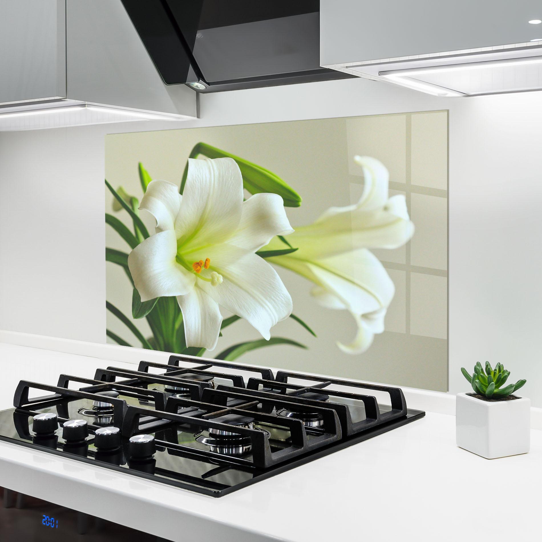 Panou Sticla Bucatarie Green Lily mockup 6