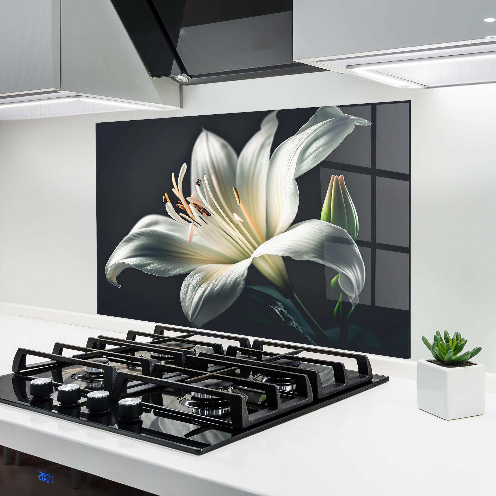 Panou Sticla Bucatarie Light Grey Lily mockup 6