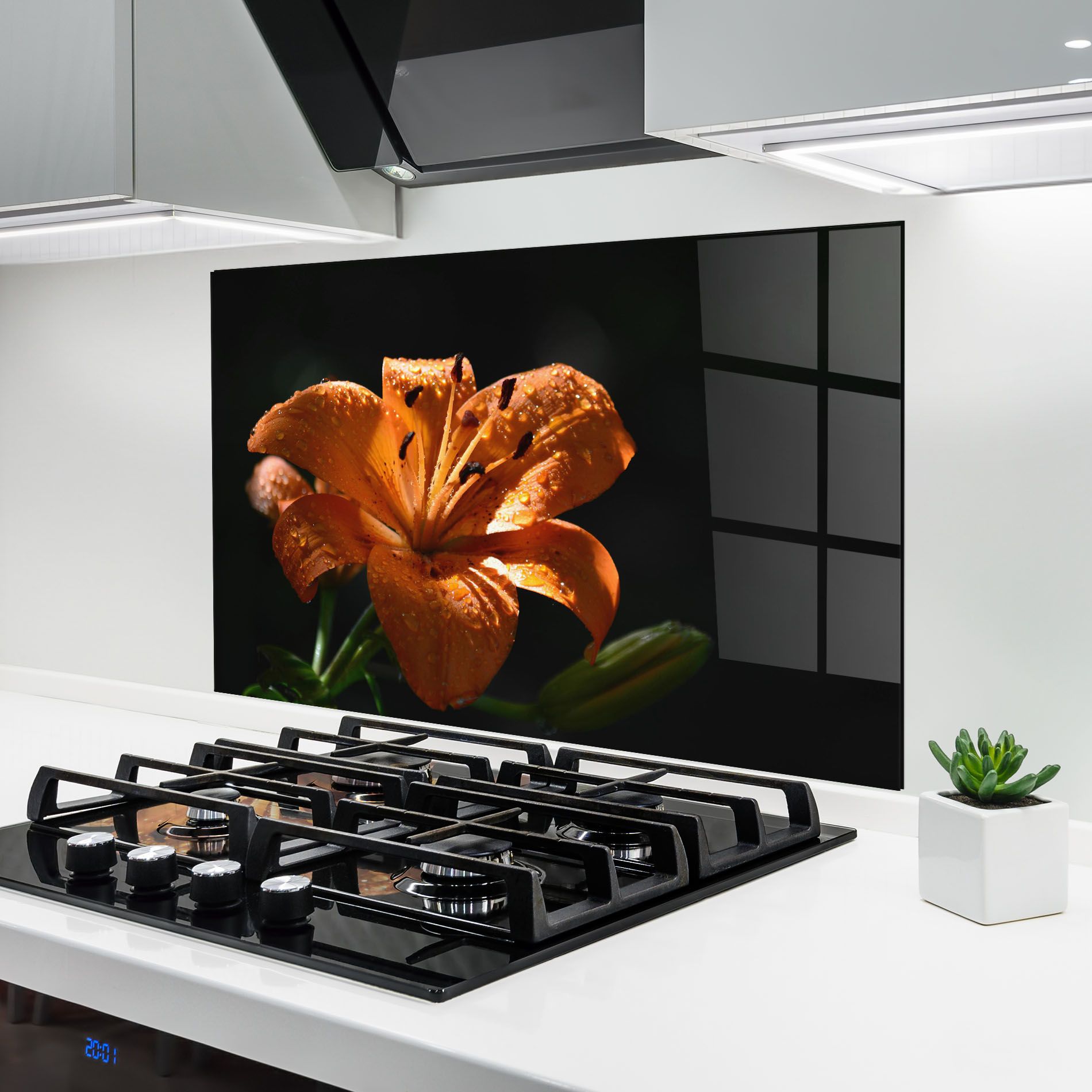 Open Orange Lily On Black mockup 6