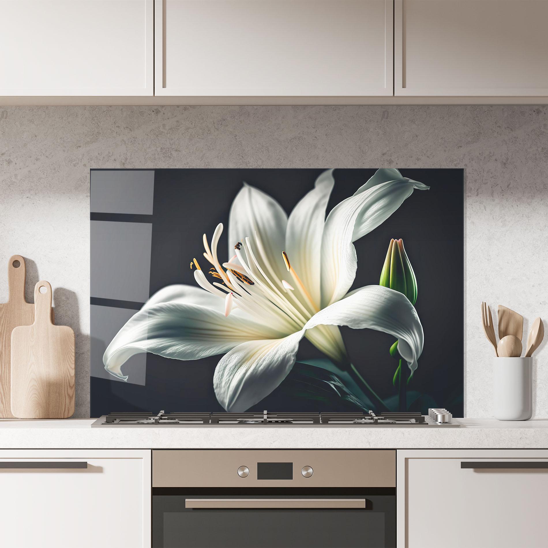 Panou Sticla Bucatarie Light Grey Lily mockup 7