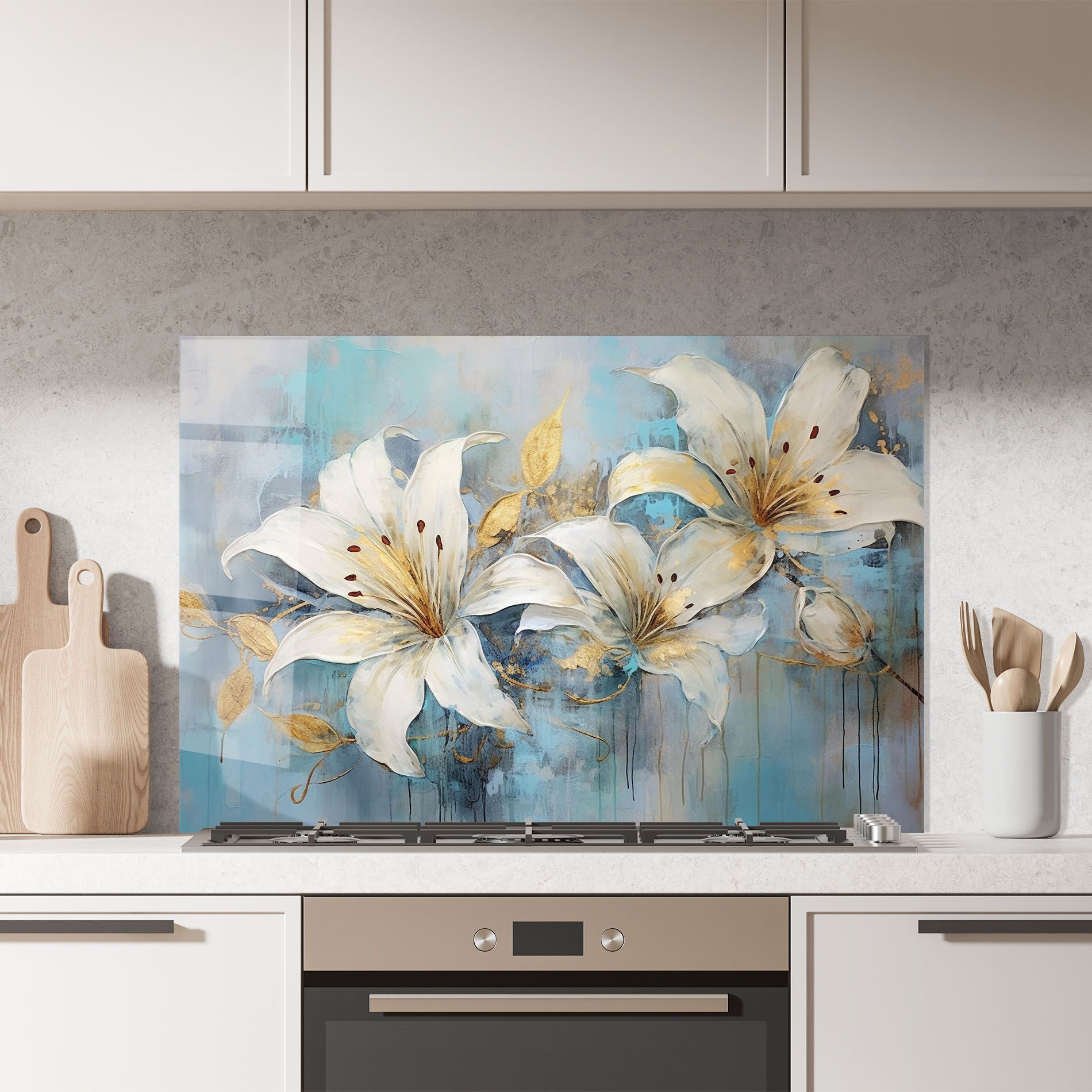 Lily With Gold Painting mockup 7