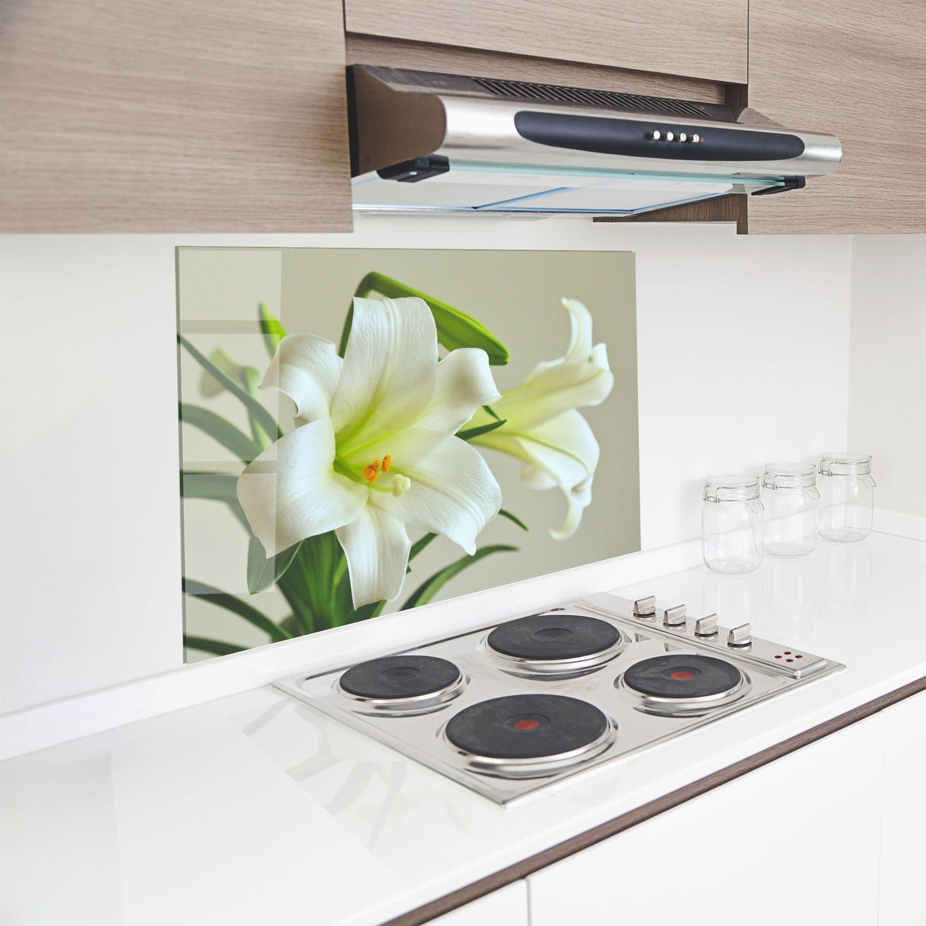 Panou Sticla Bucatarie Green Lily mockup 8