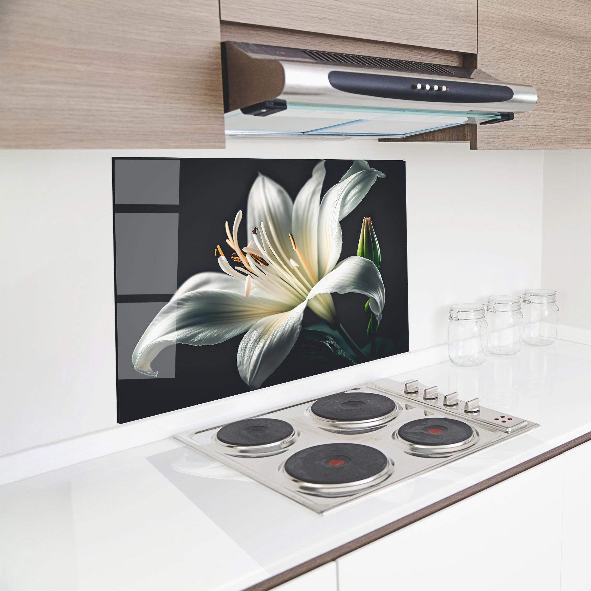 Panou Sticla Bucatarie Light Grey Lily mockup 8