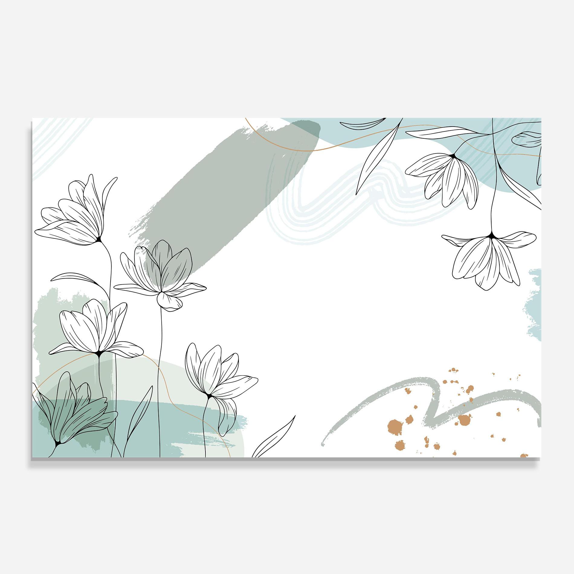 Panou Sticla Bucatarie Black Blue Line mockup 0