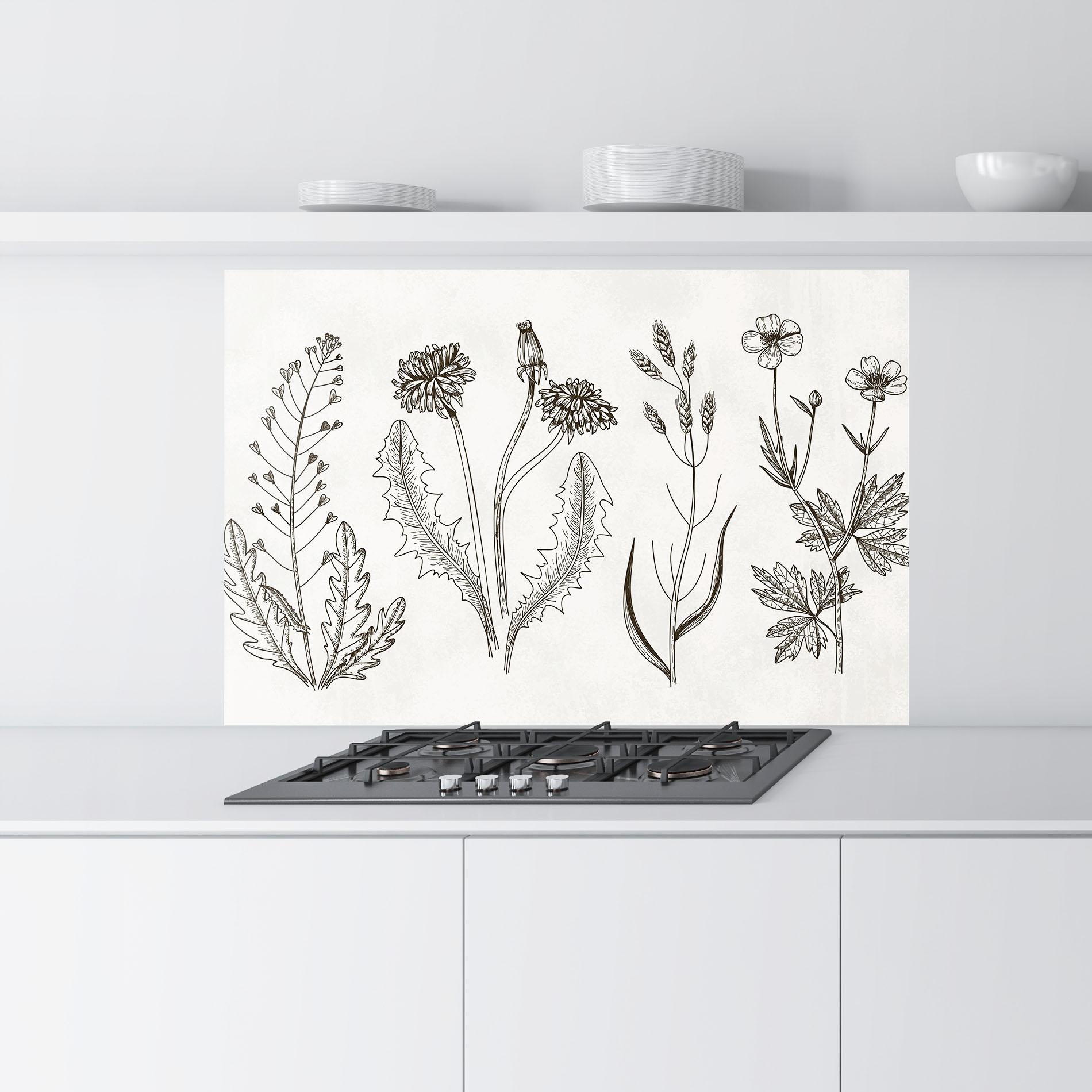 Panou Sticla Bucatarie Black Line White mockup 9