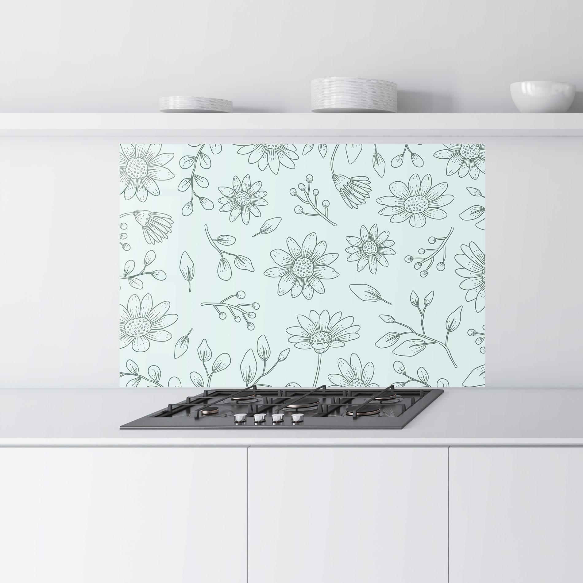 Panou Sticla Bucatarie Blue Grey Line mockup 9