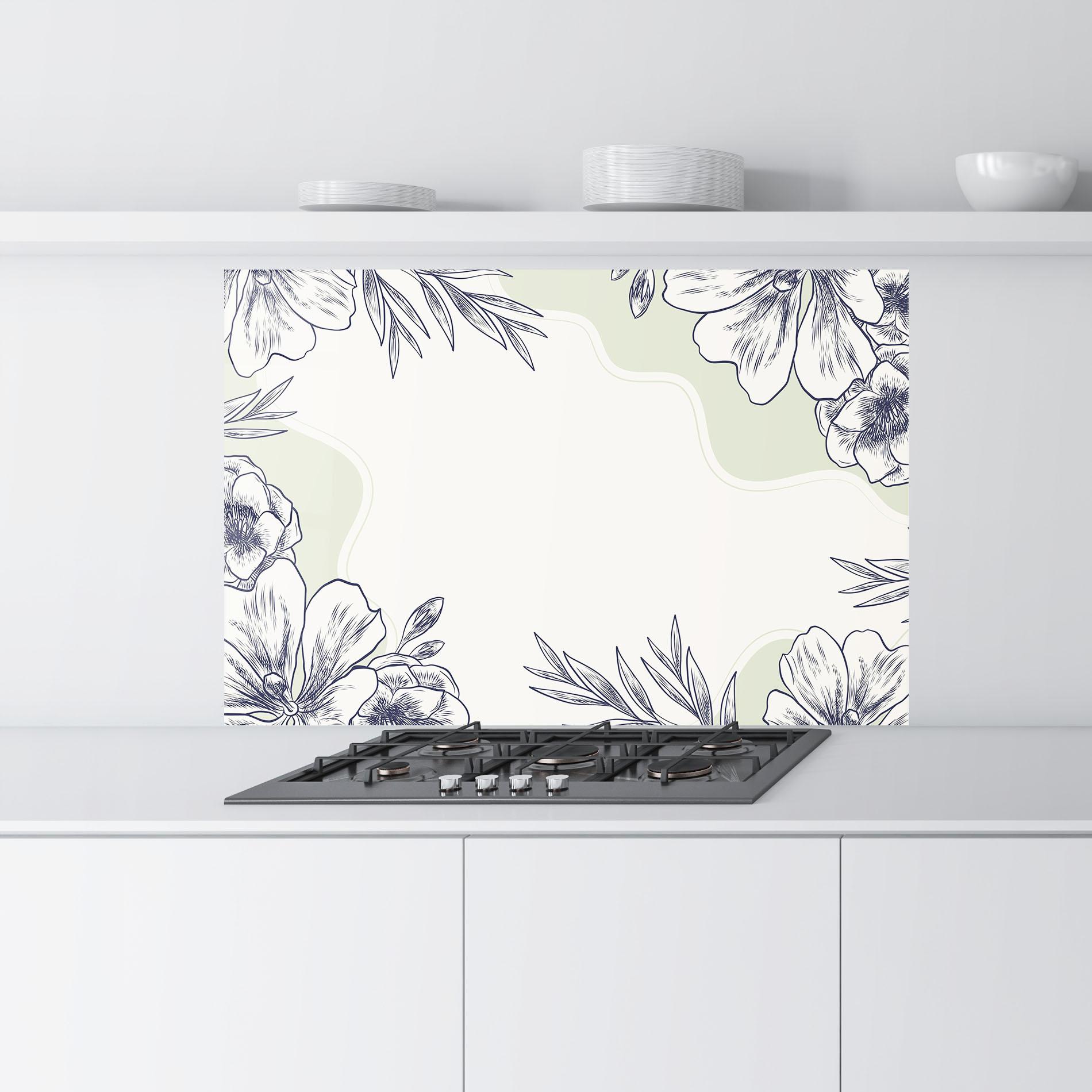 Panou Sticla Bucatarie Blue Line Green mockup 9