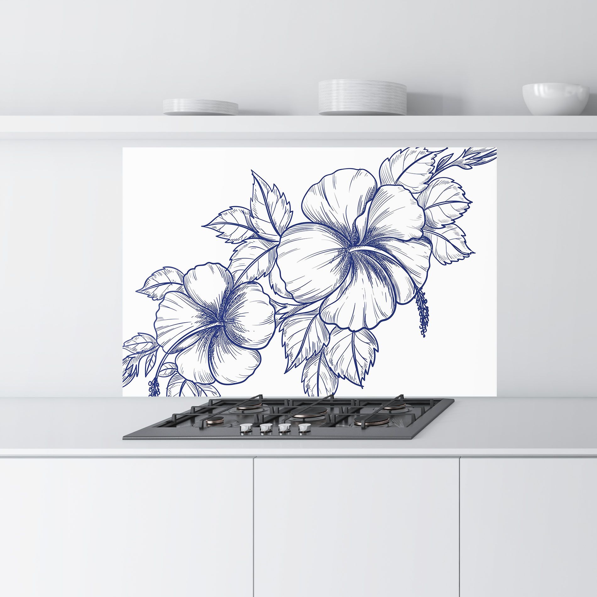 Dark Blue Line Flower mockup 9