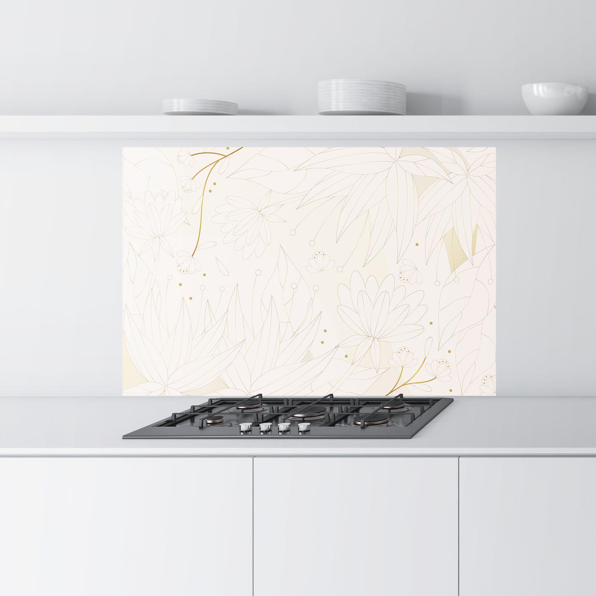 Panou Sticla Bucatarie Flower Cream Line mockup 9