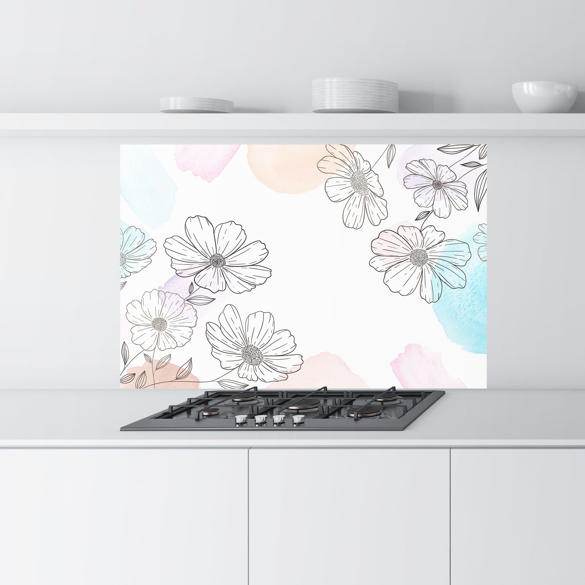 Grey Colorful Flower mockup 9