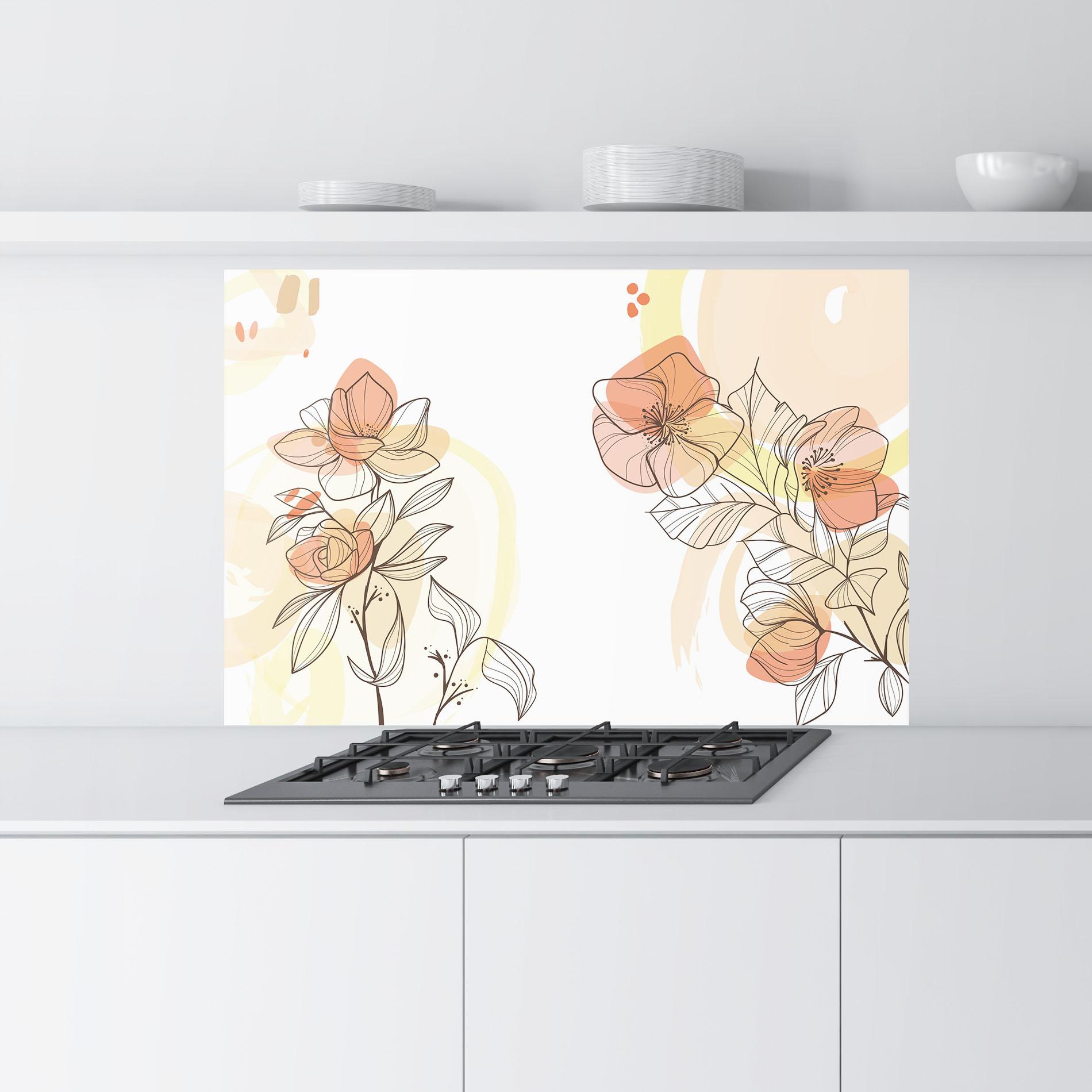 Panou Sticla Bucatarie Yellow Orange Line mockup 9