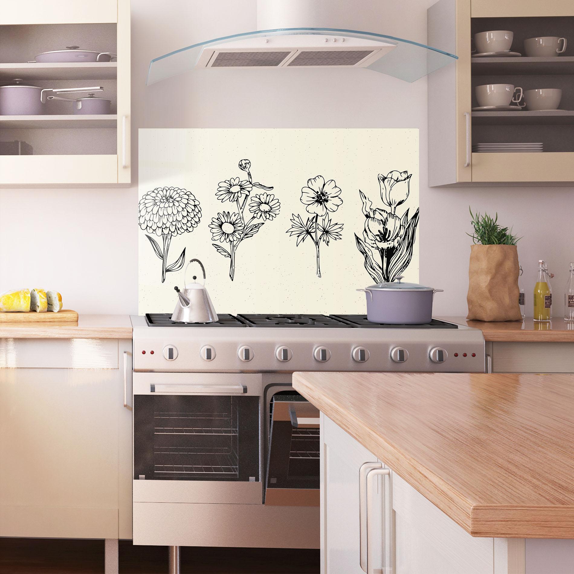 Panou Sticla Bucatarie Black Line Cream mockup 1