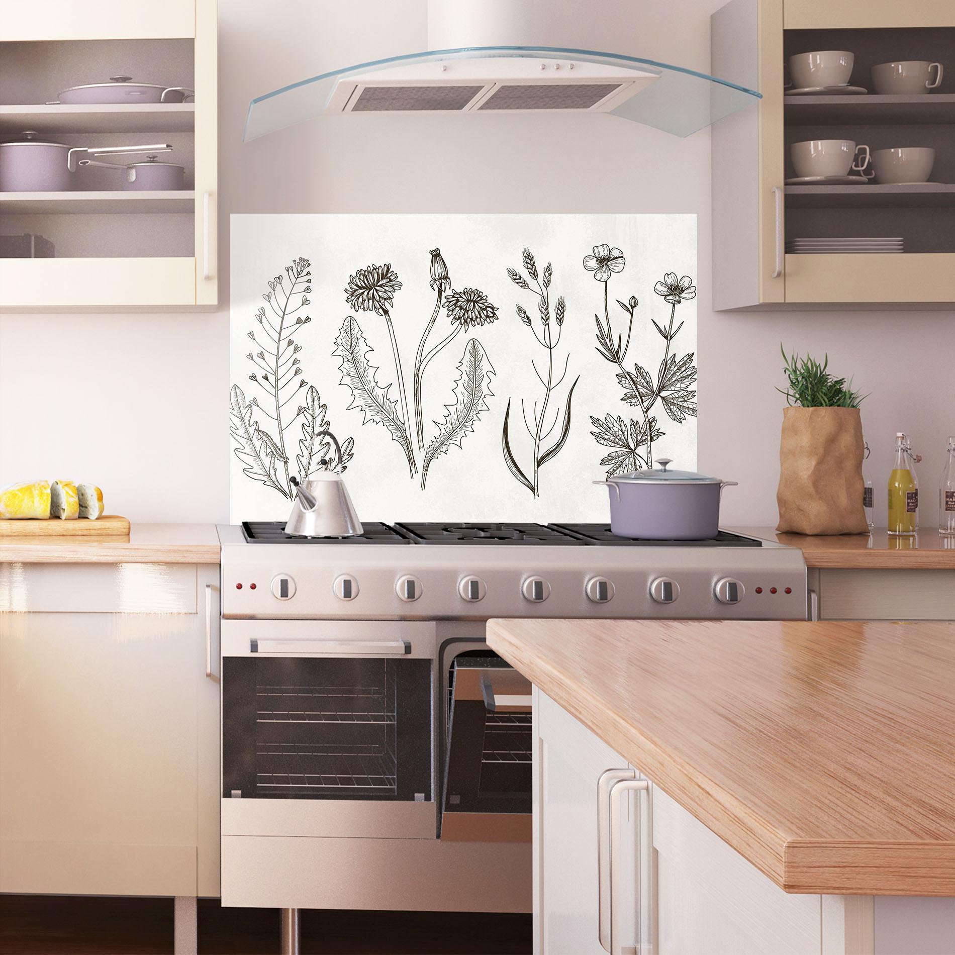 Panou Sticla Bucatarie Black Line White mockup 1