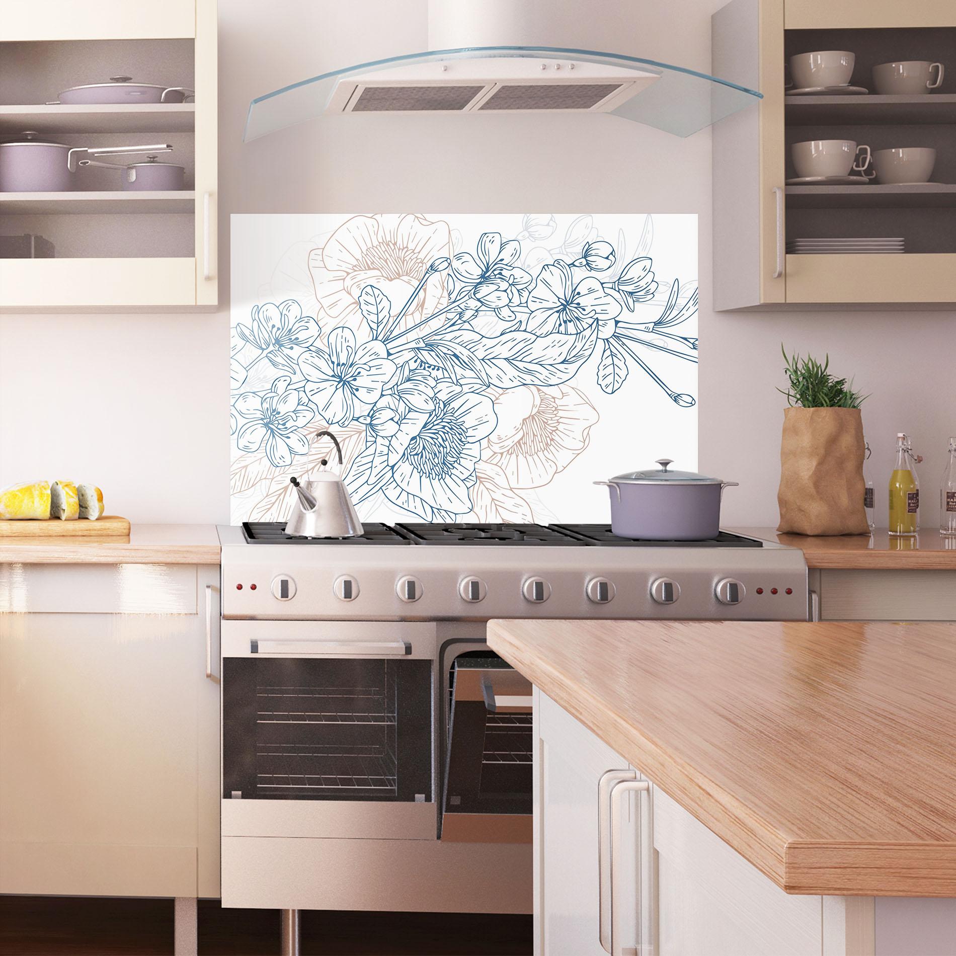 Panou Sticla Bucatarie Blue Cream Line mockup 1