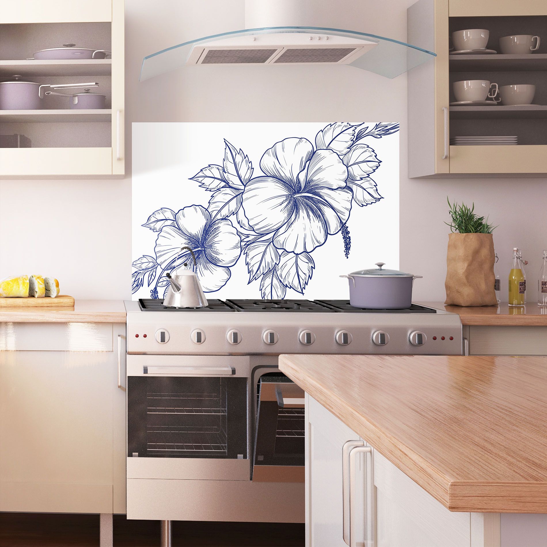 Dark Blue Line Flower mockup 1