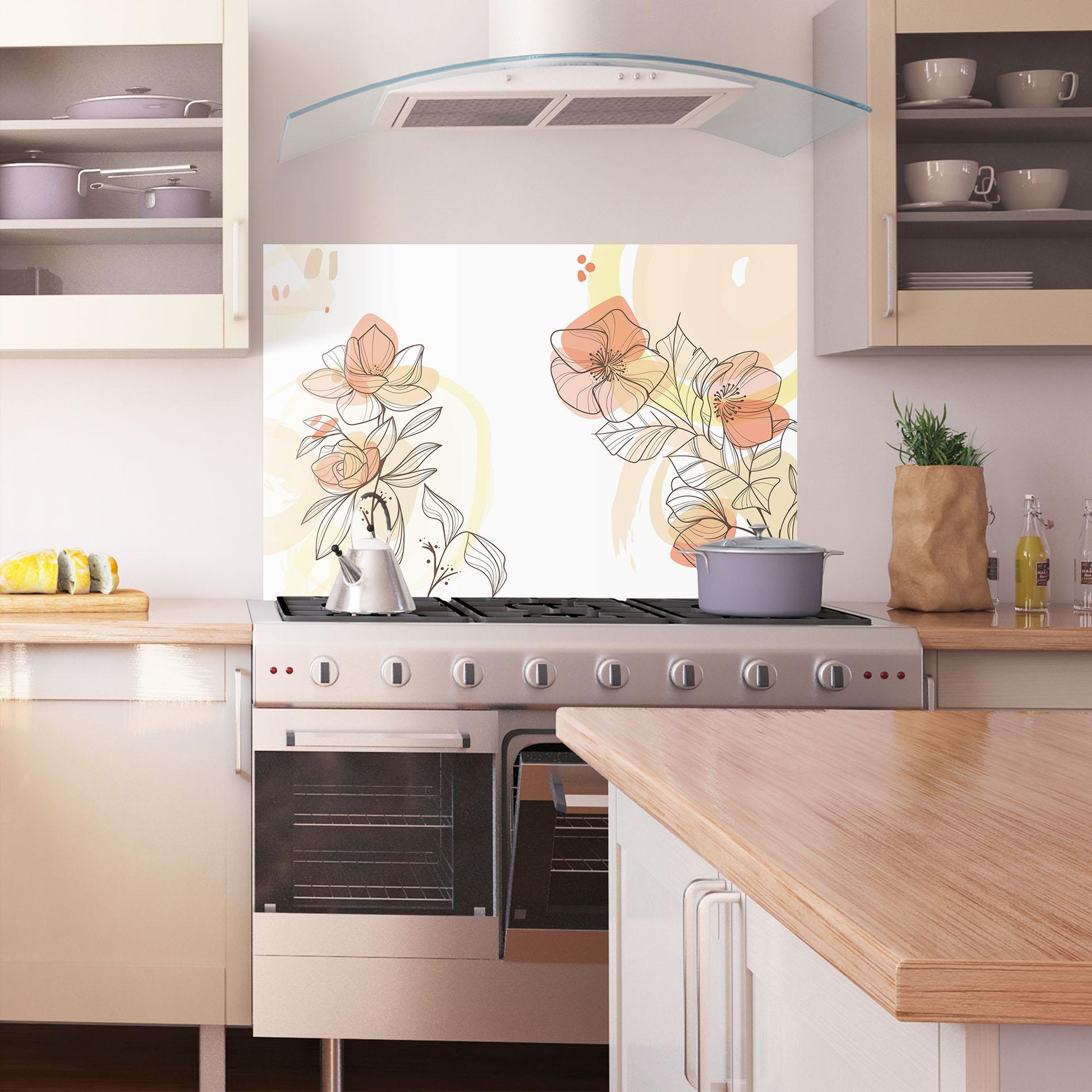 Panou Sticla Bucatarie Yellow Orange Line mockup 1