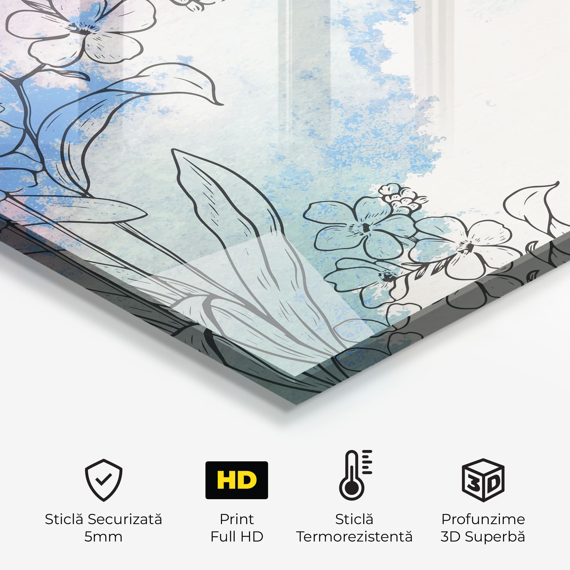 Blue Watercolor Flower mockup 2