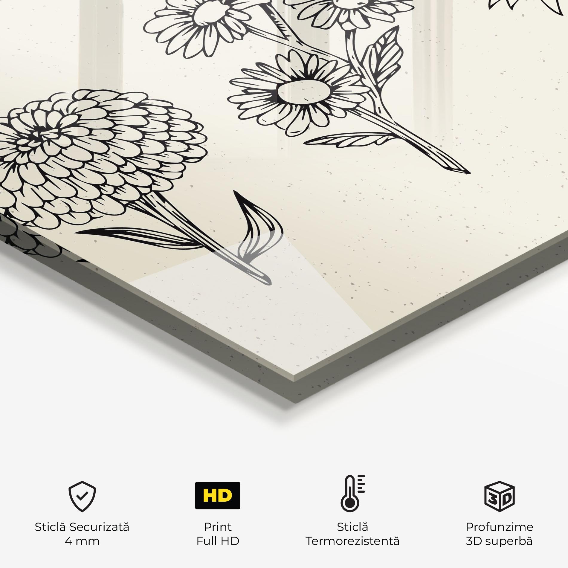 Panou Sticla Bucatarie Black Line Cream mockup 2