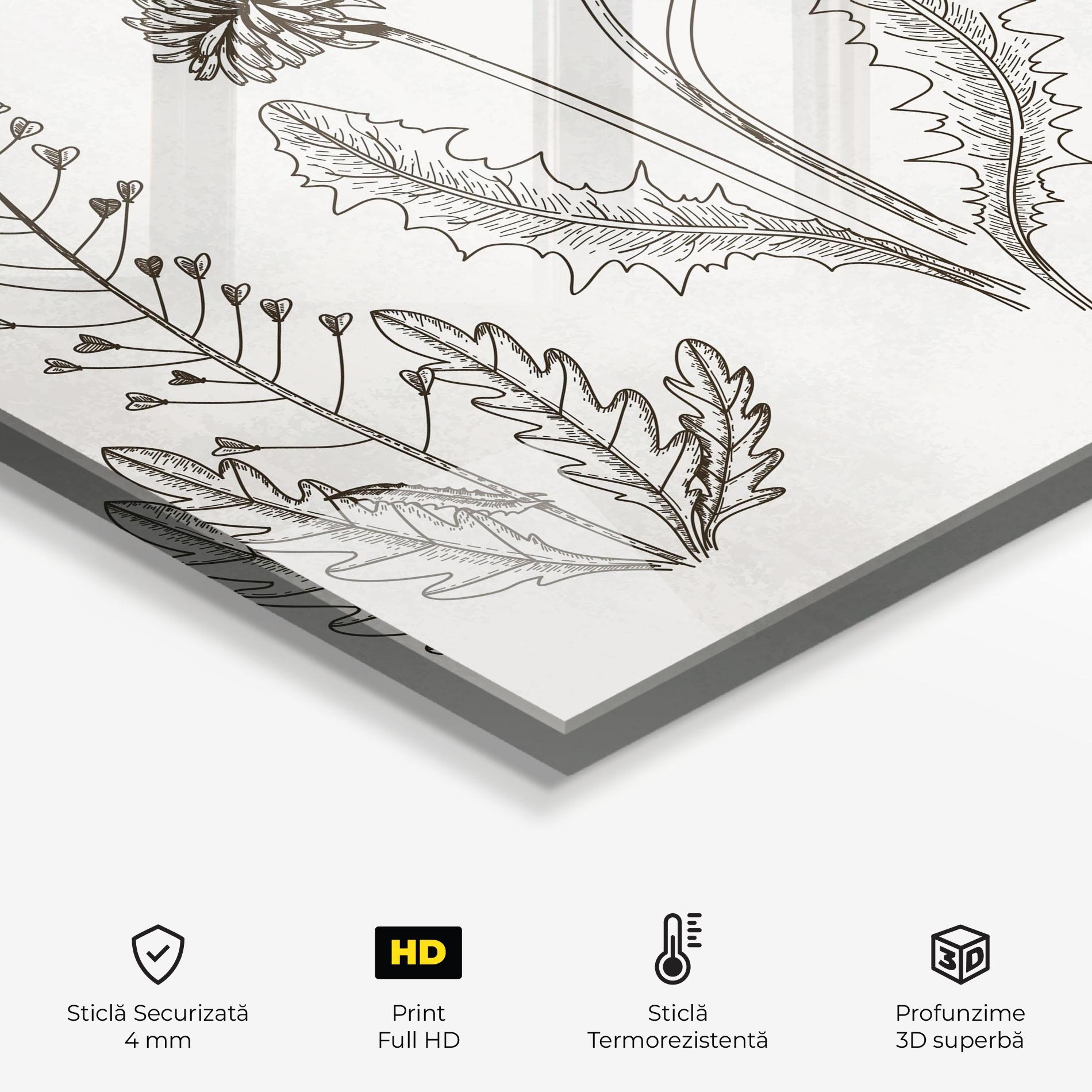 Panou Sticla Bucatarie Black Line White mockup 2