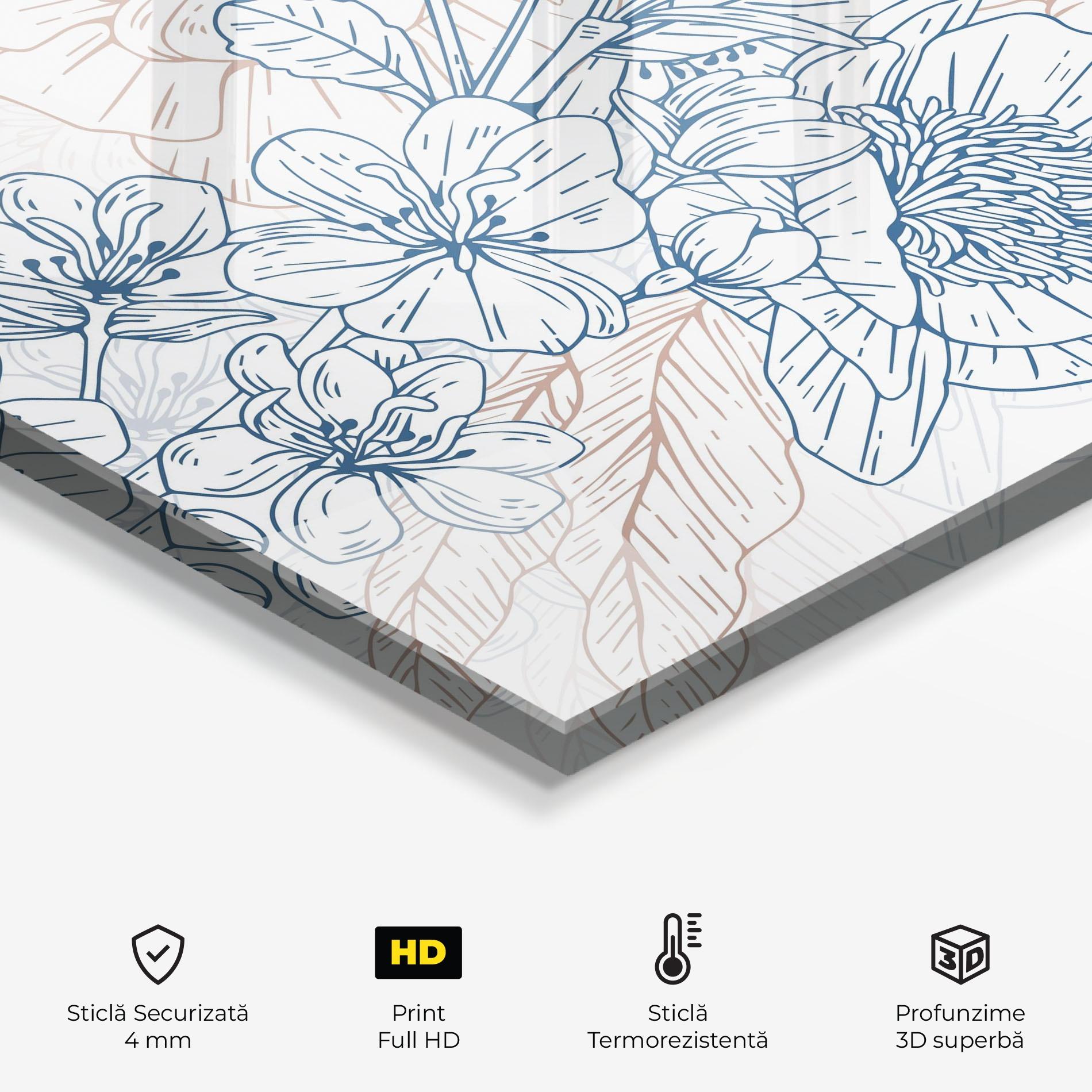 Panou Sticla Bucatarie Blue Cream Line mockup 2