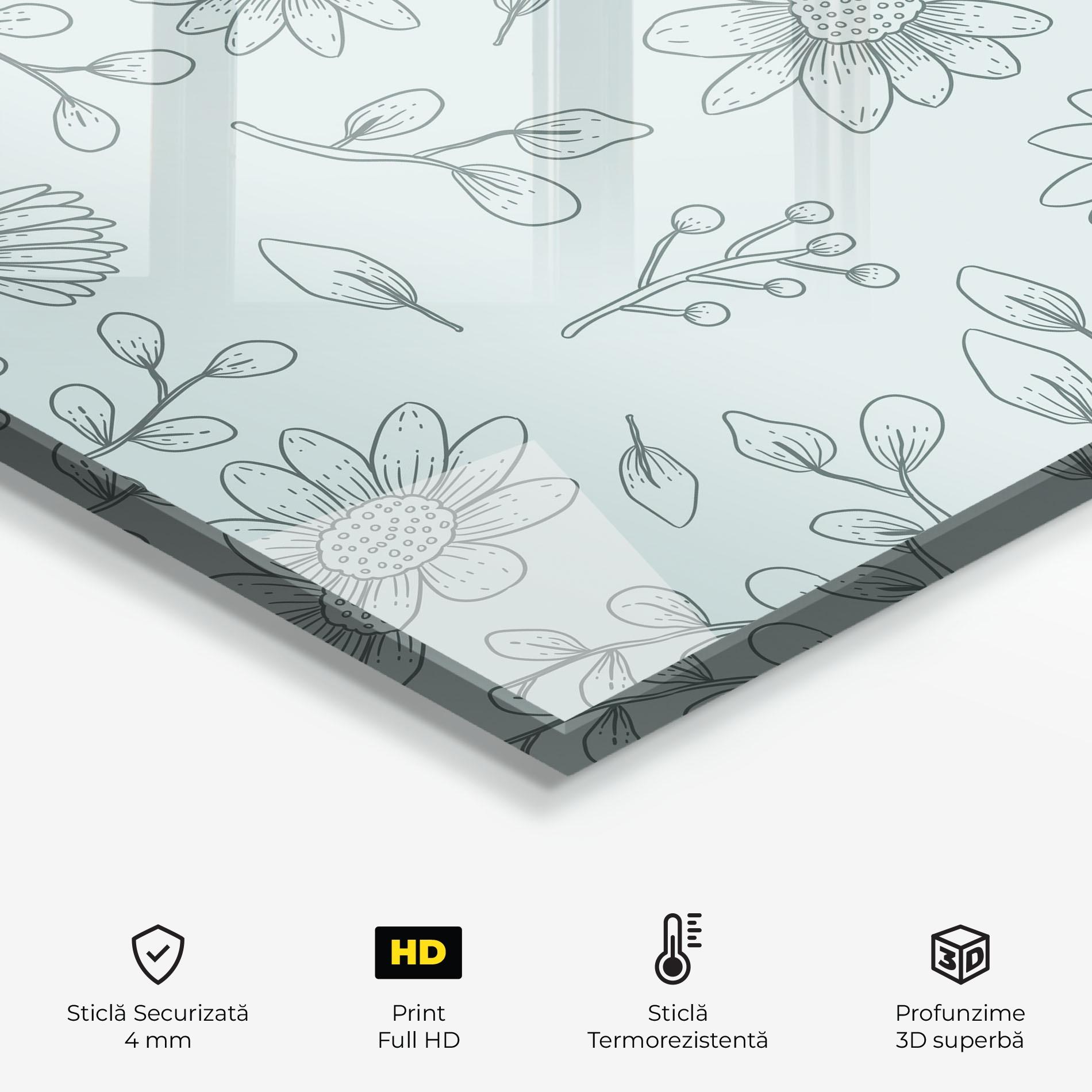 Panou Sticla Bucatarie Blue Grey Line mockup 2