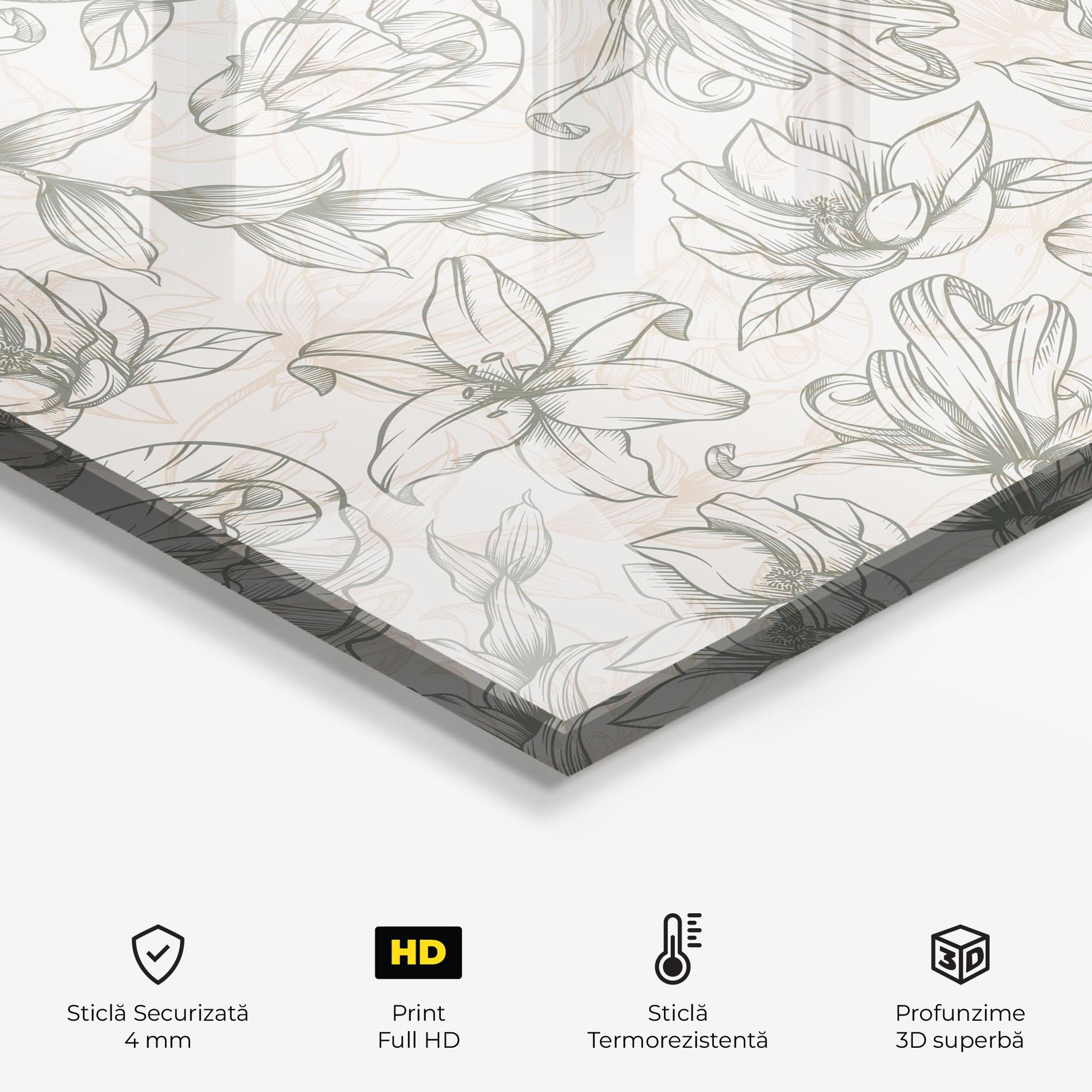 Panou Sticla Bucatarie Cream Grey Line mockup 2