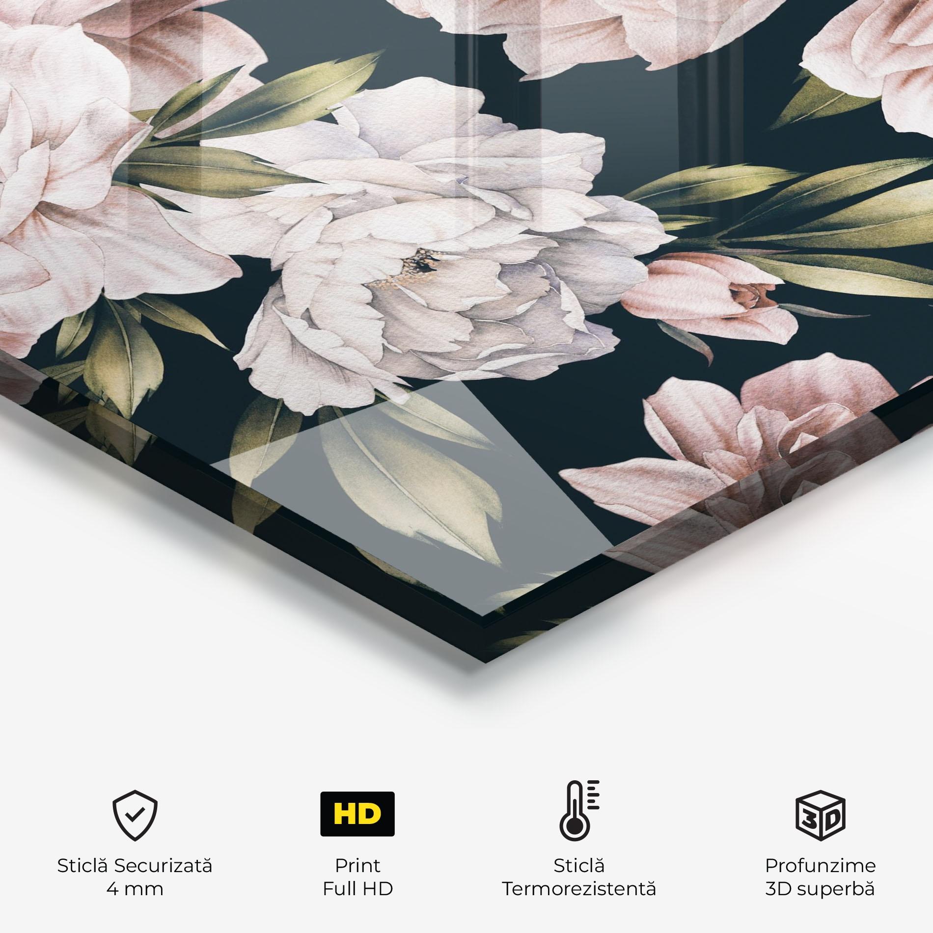 Panou Sticla Bucatarie Flori De Bujori mockup 2