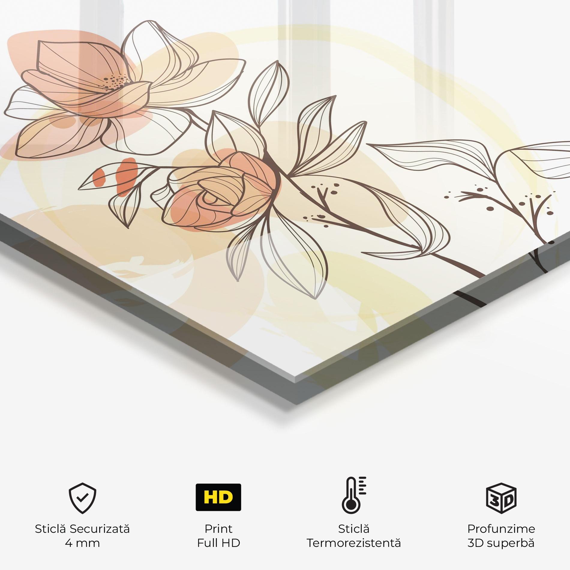 Panou Sticla Bucatarie Yellow Orange Line mockup 2