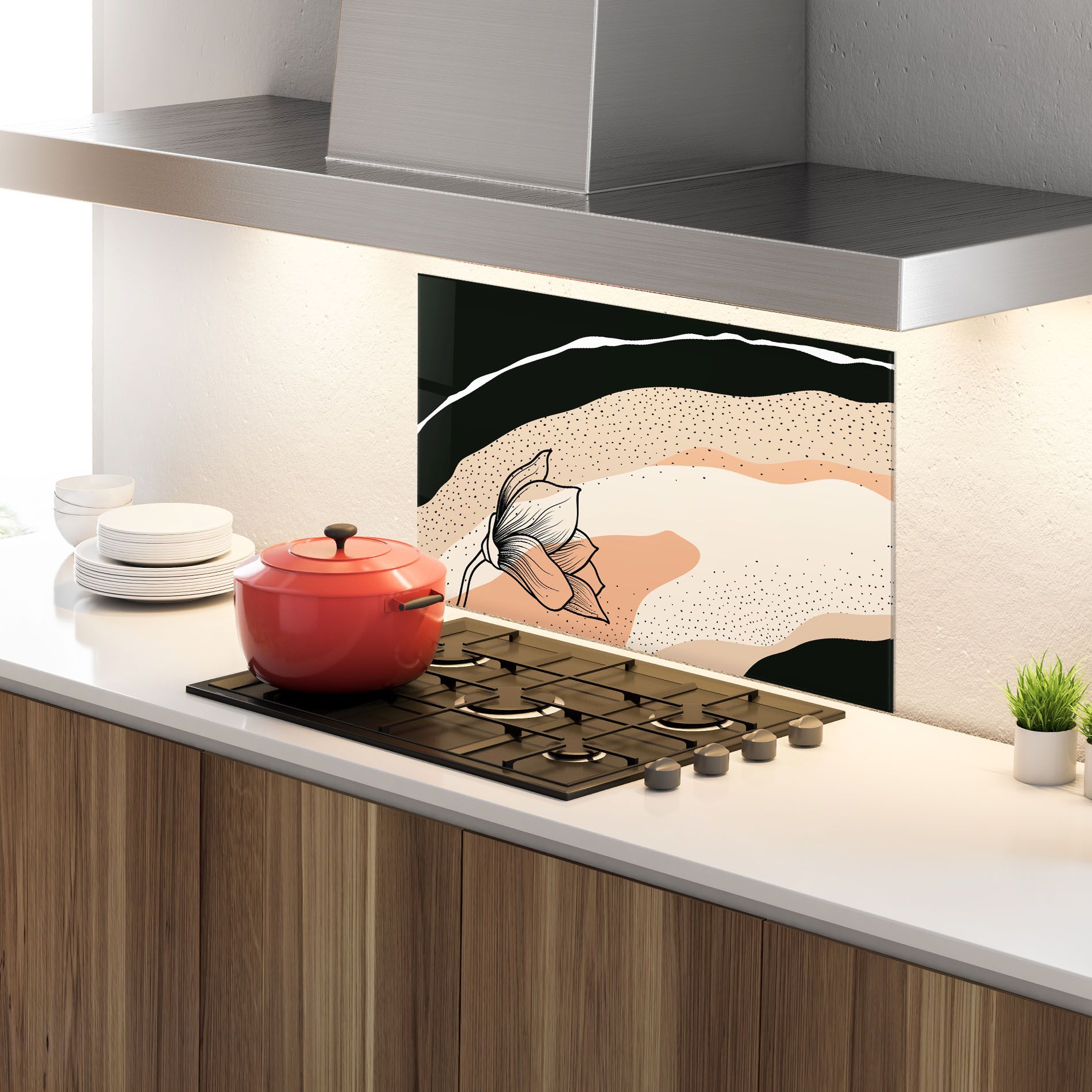 Black Line Art Plant mockup 4