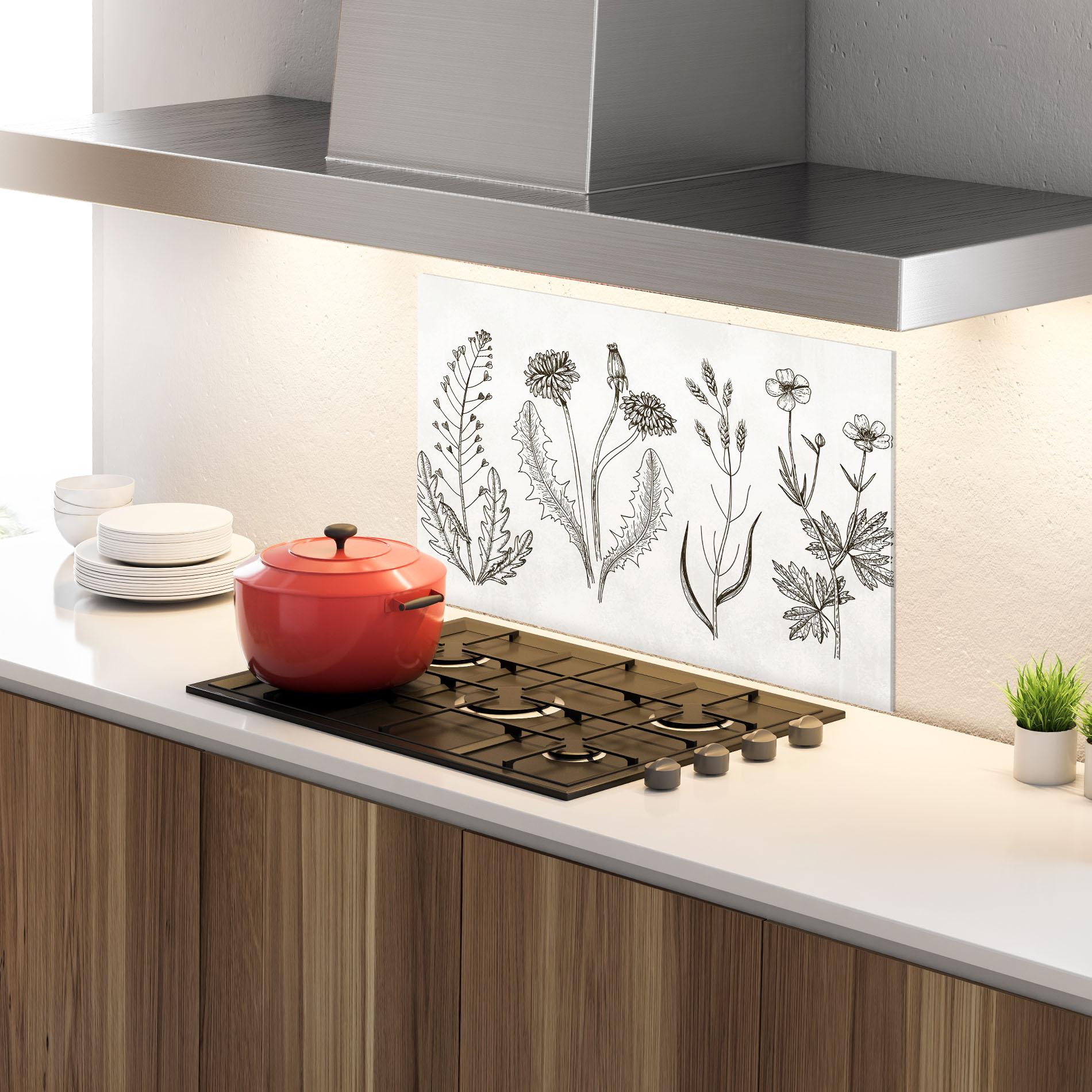 Panou Sticla Bucatarie Black Line White mockup 4