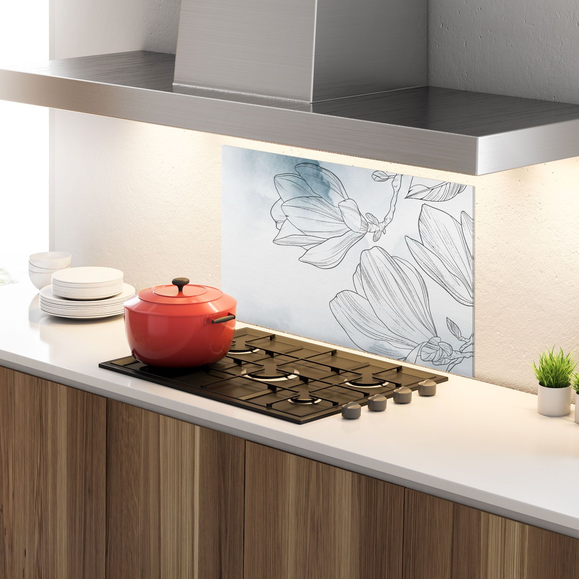 Blue Line Flower mockup 4