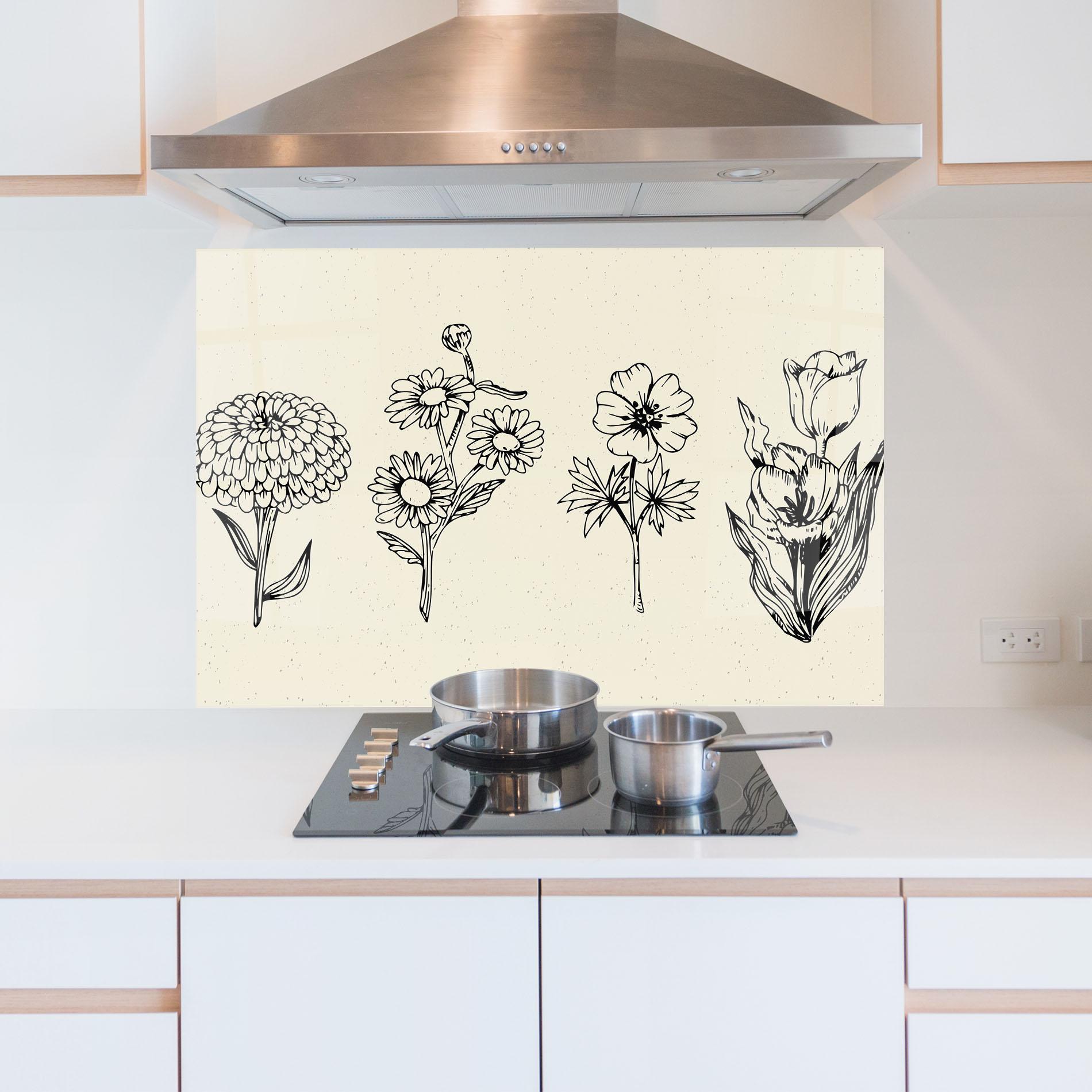 Panou Sticla Bucatarie Black Line Cream mockup 5