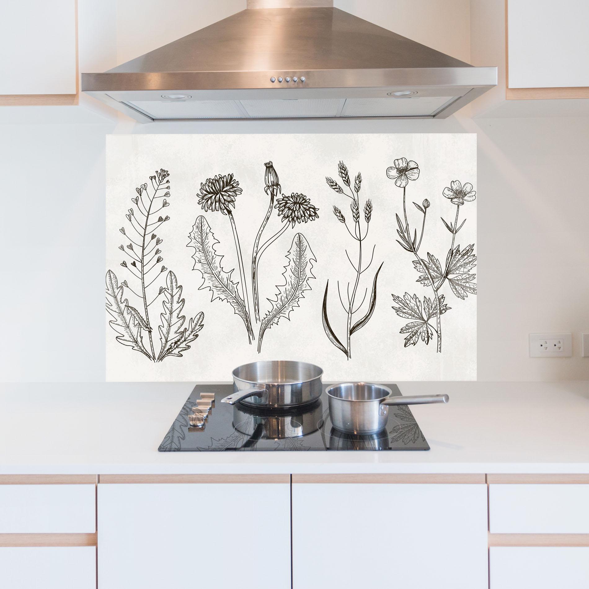 Panou Sticla Bucatarie Black Line White mockup 5