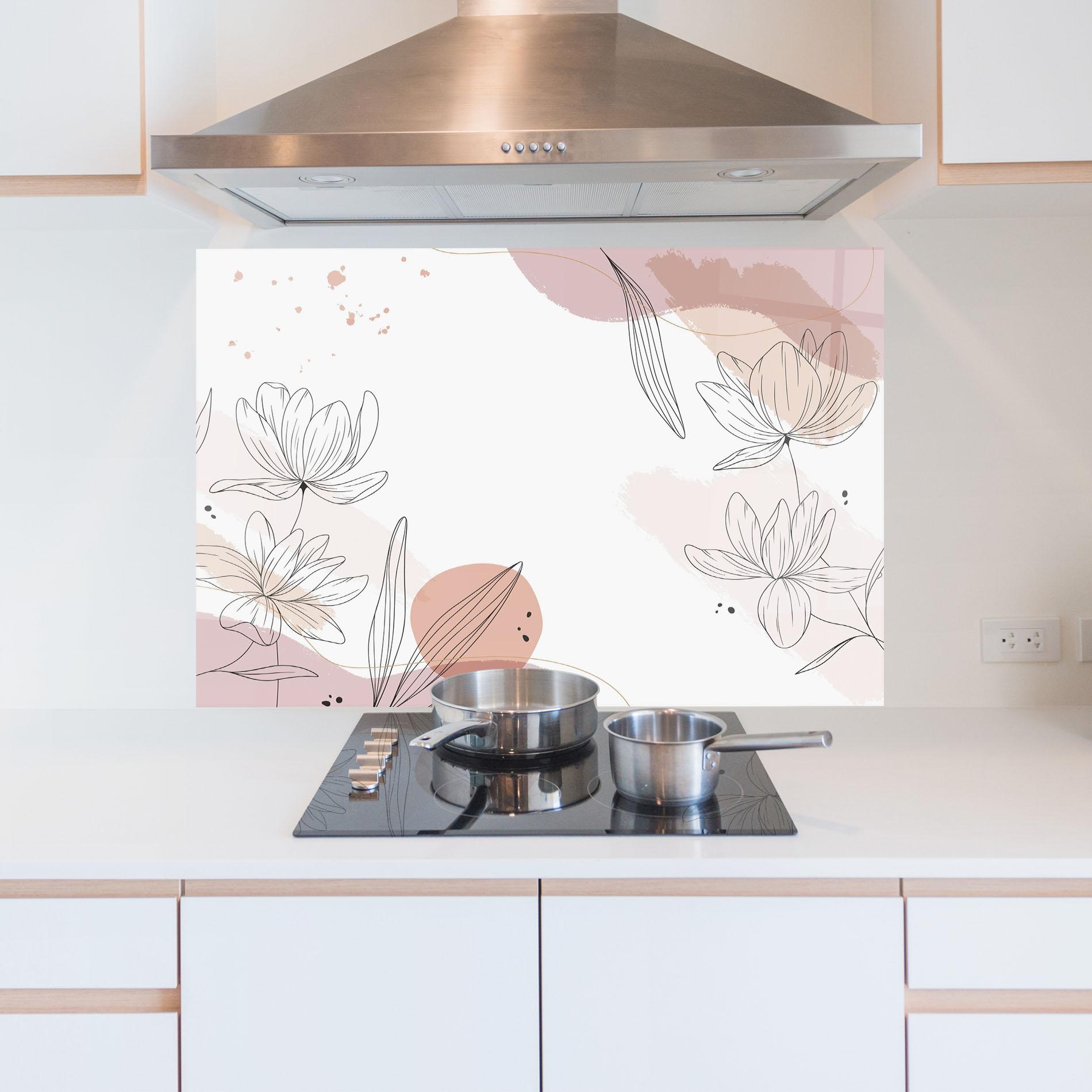 Panou Sticla Bucatarie Black Pink Line mockup 5