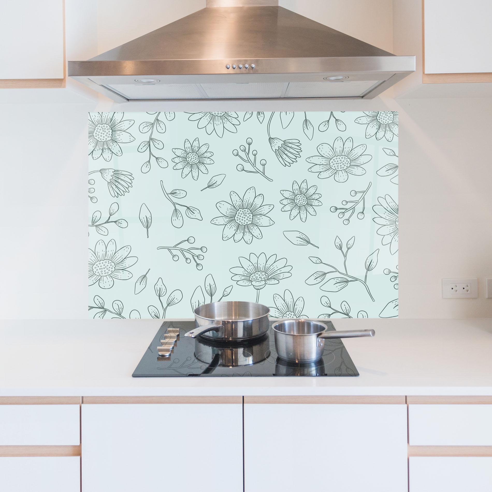 Panou Sticla Bucatarie Blue Grey Line mockup 5