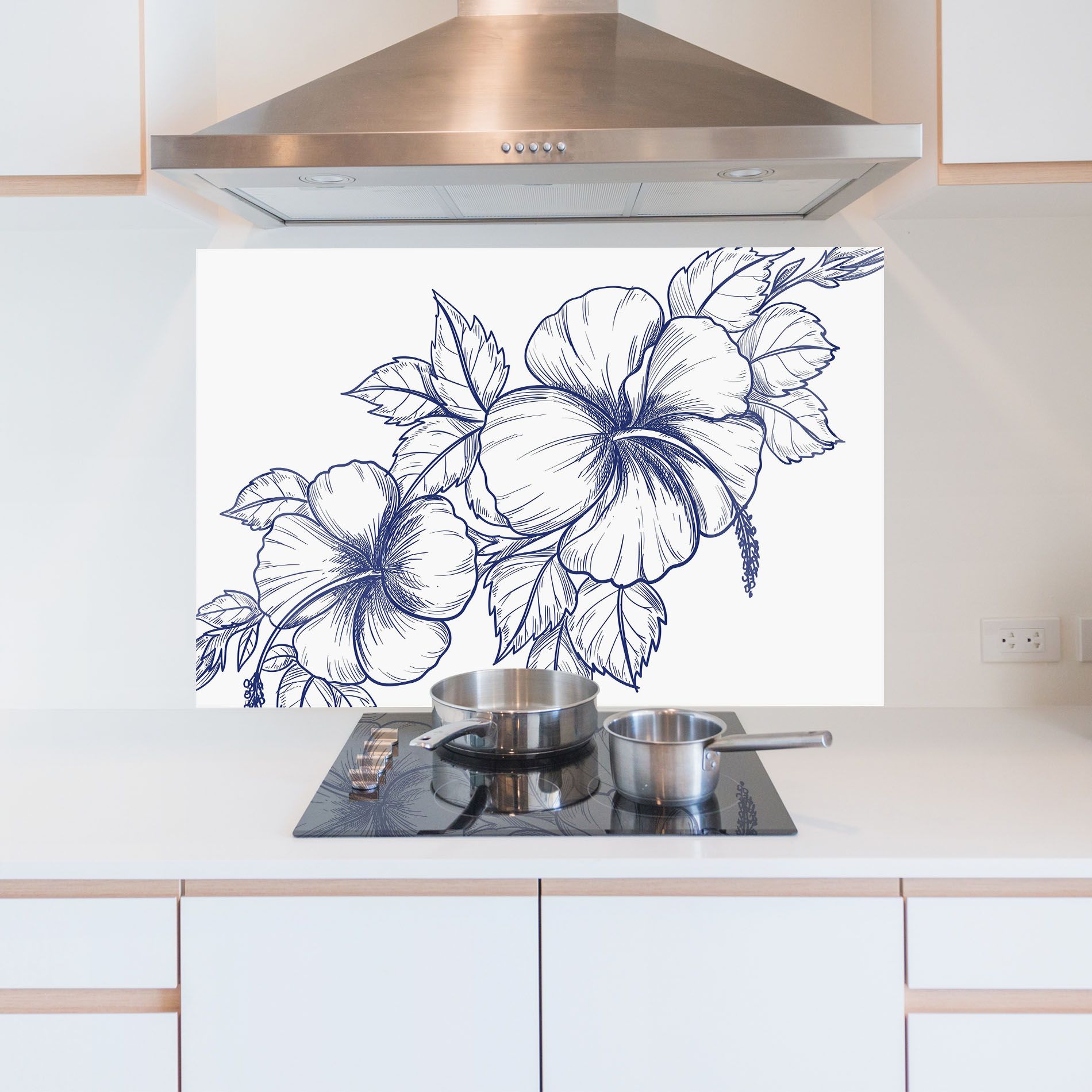 Dark Blue Line Flower mockup 5