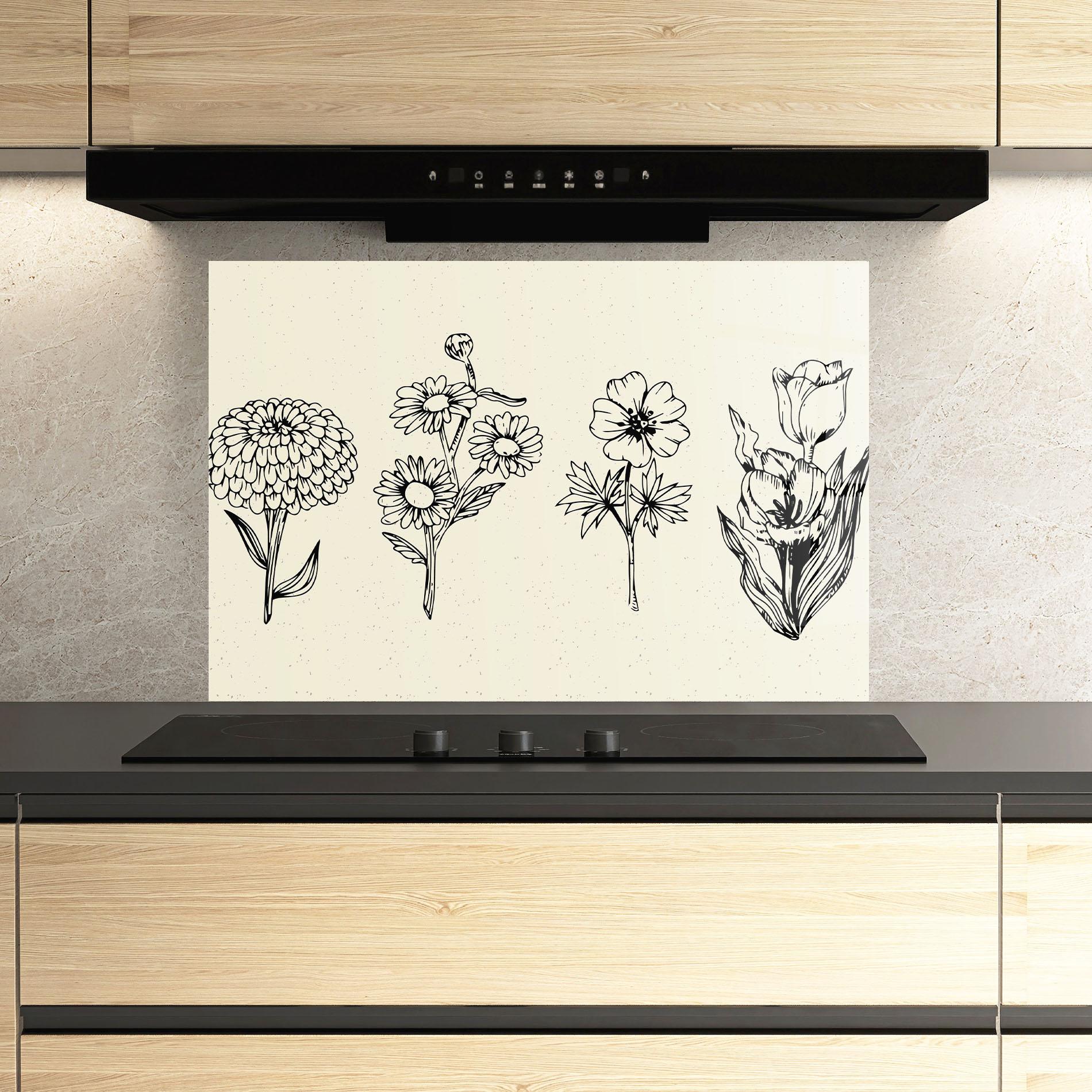 Panou Sticla Bucatarie Black Line Cream mockup 3