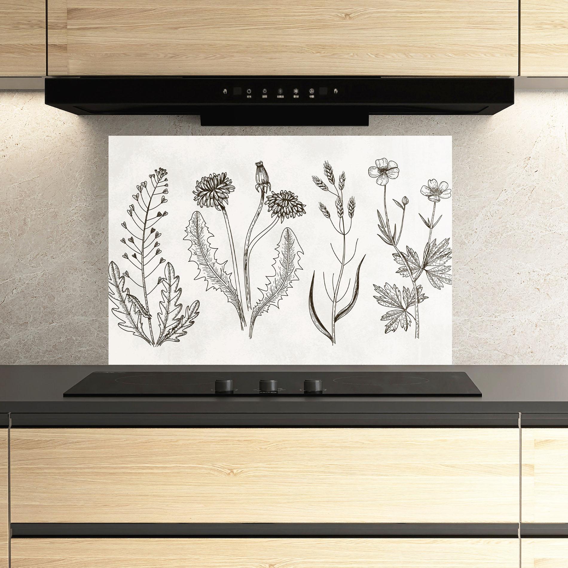 Panou Sticla Bucatarie Black Line White mockup 3