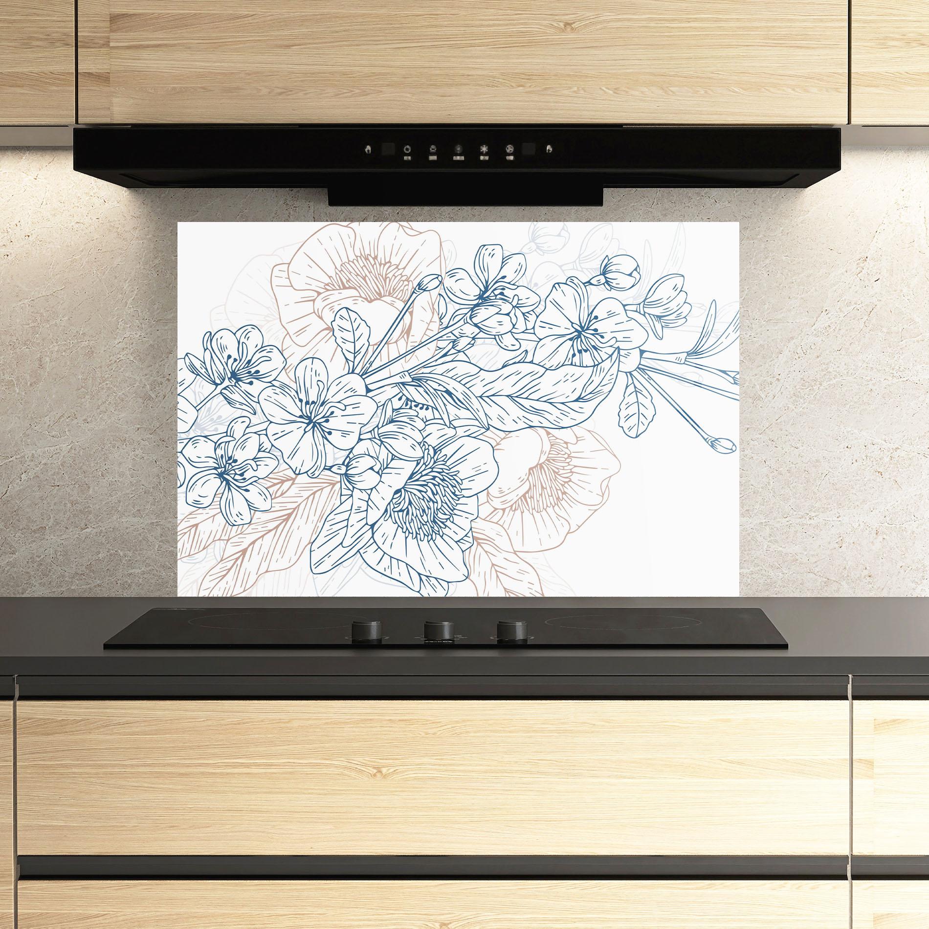 Panou Sticla Bucatarie Blue Cream Line mockup 3