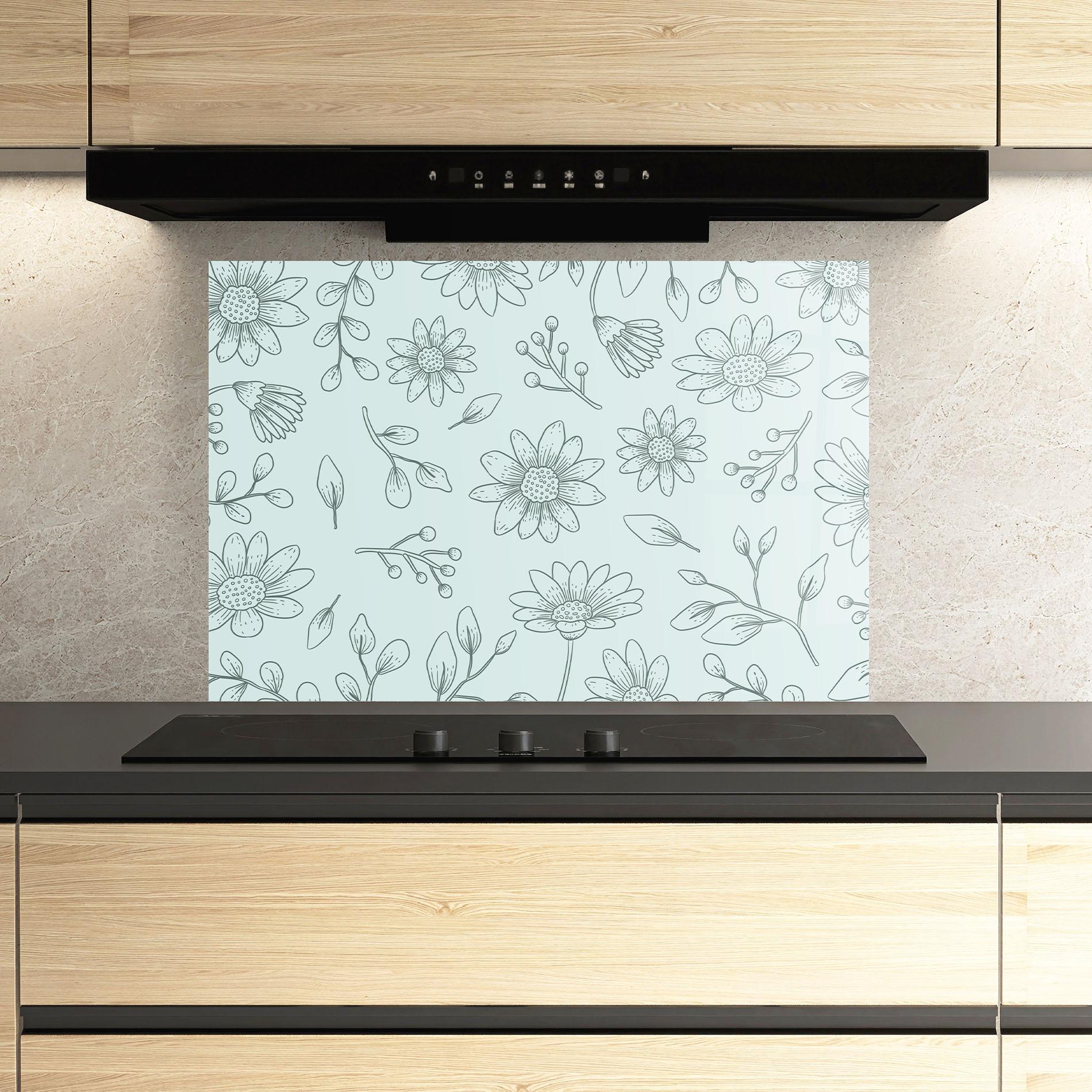 Panou Sticla Bucatarie Blue Grey Line mockup 3