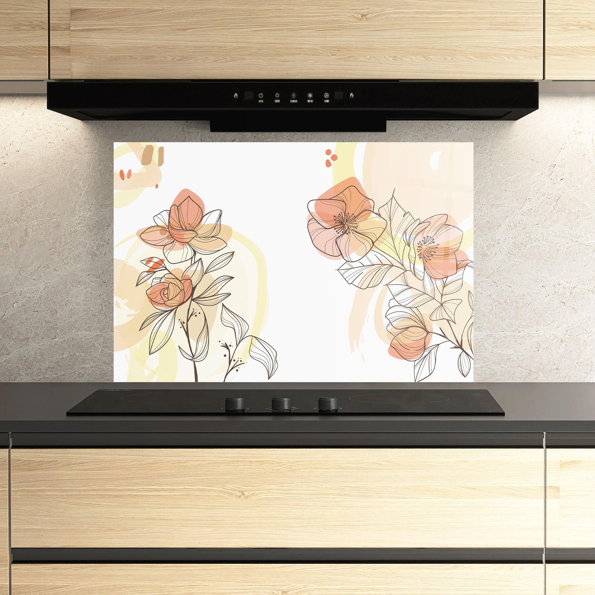 Panou Sticla Bucatarie Yellow Orange Line mockup 3