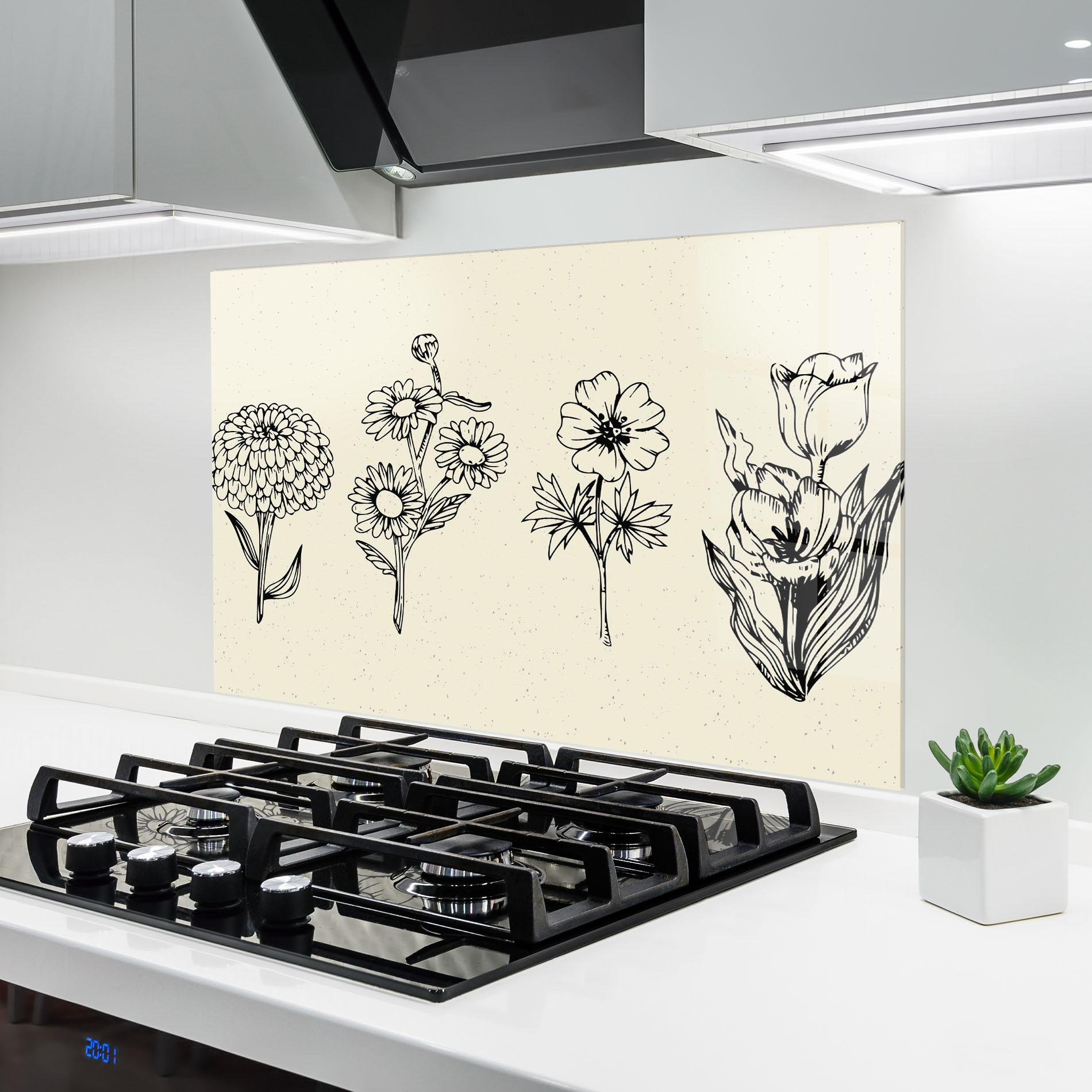 Panou Sticla Bucatarie Black Line Cream mockup 6