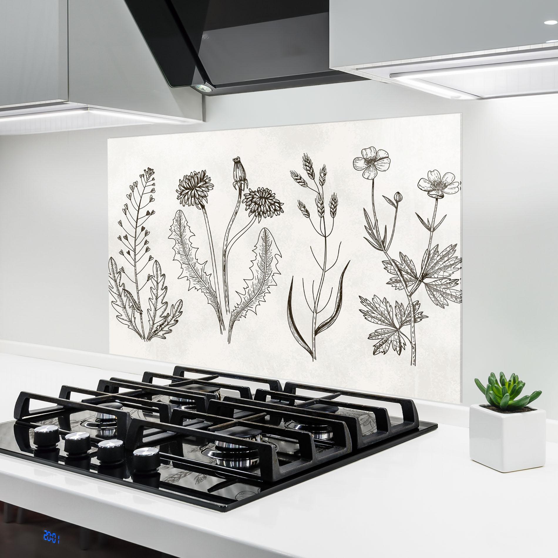 Panou Sticla Bucatarie Black Line White mockup 6