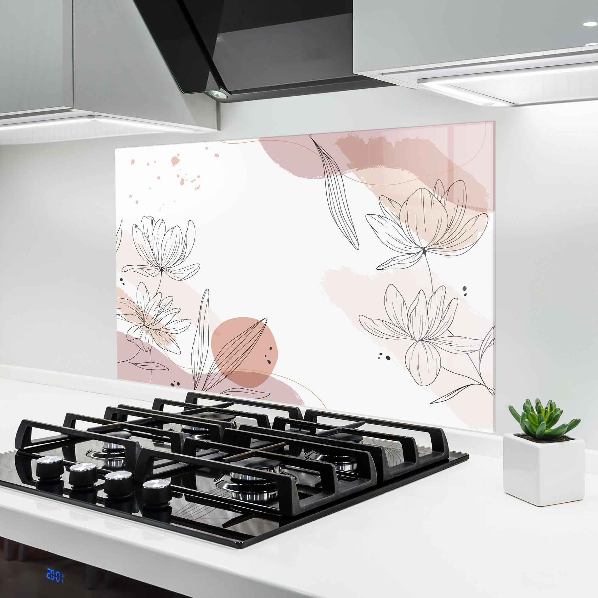 Panou Sticla Bucatarie Black Pink Line mockup 6