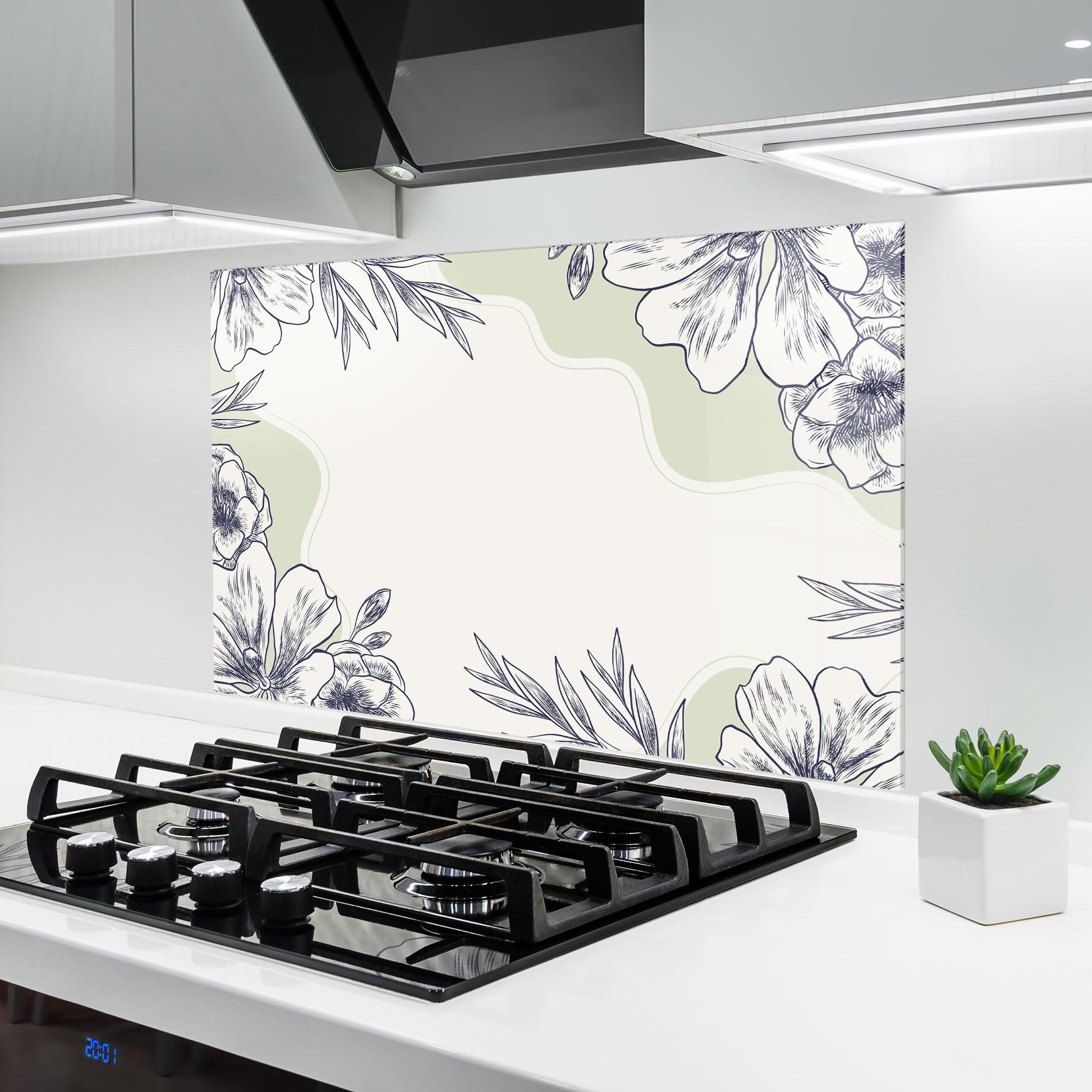 Panou Sticla Bucatarie Blue Line Green mockup 6