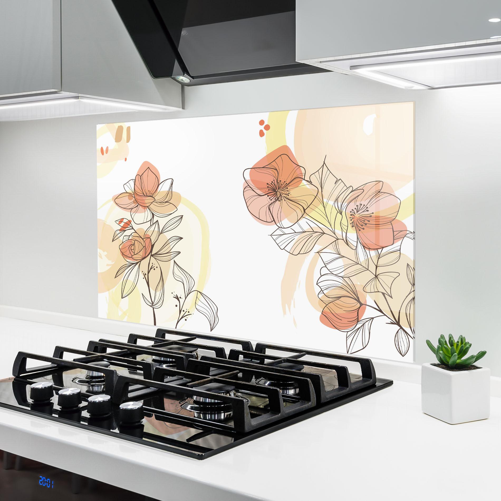 Panou Sticla Bucatarie Yellow Orange Line mockup 6