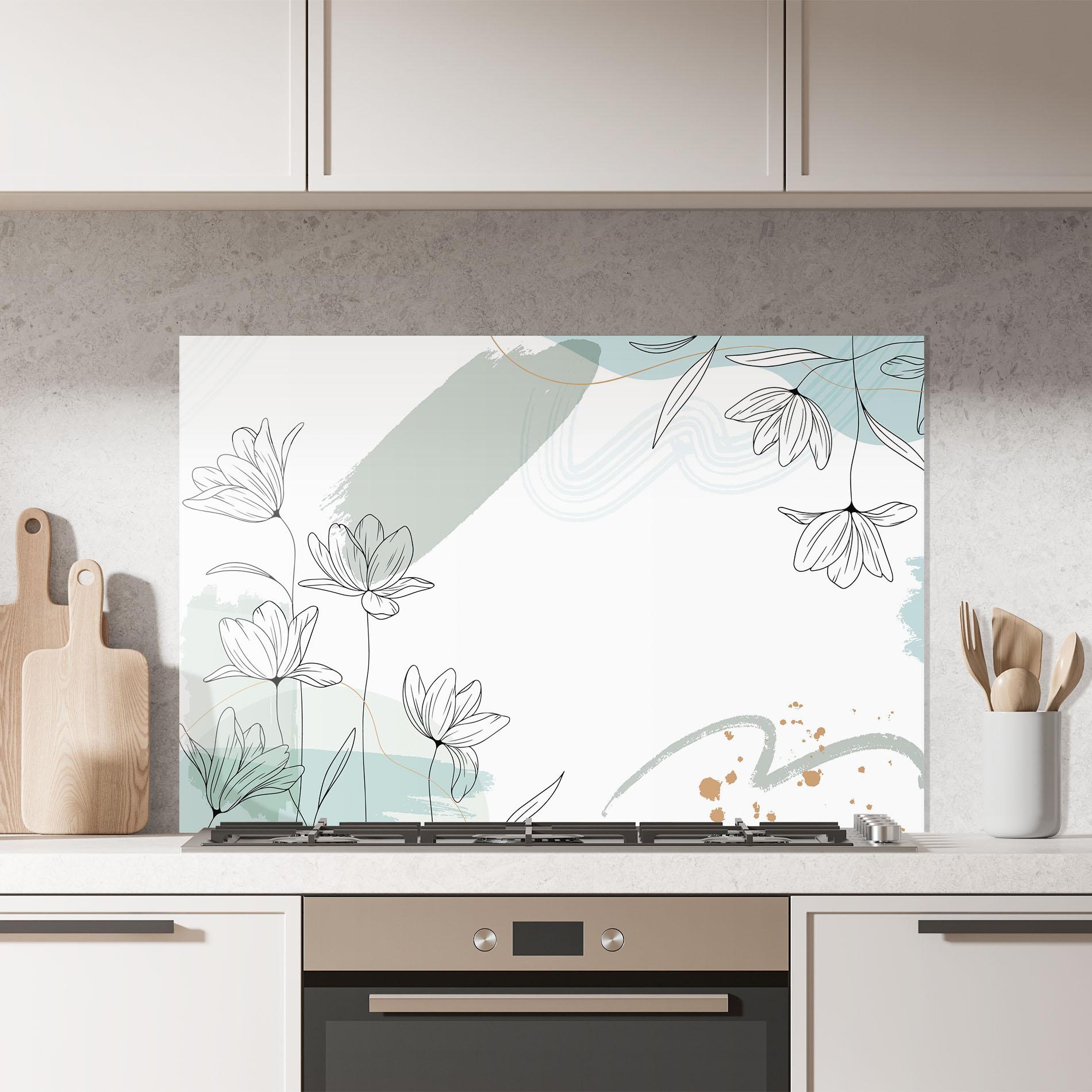 Panou Sticla Bucatarie Black Blue Line mockup 7